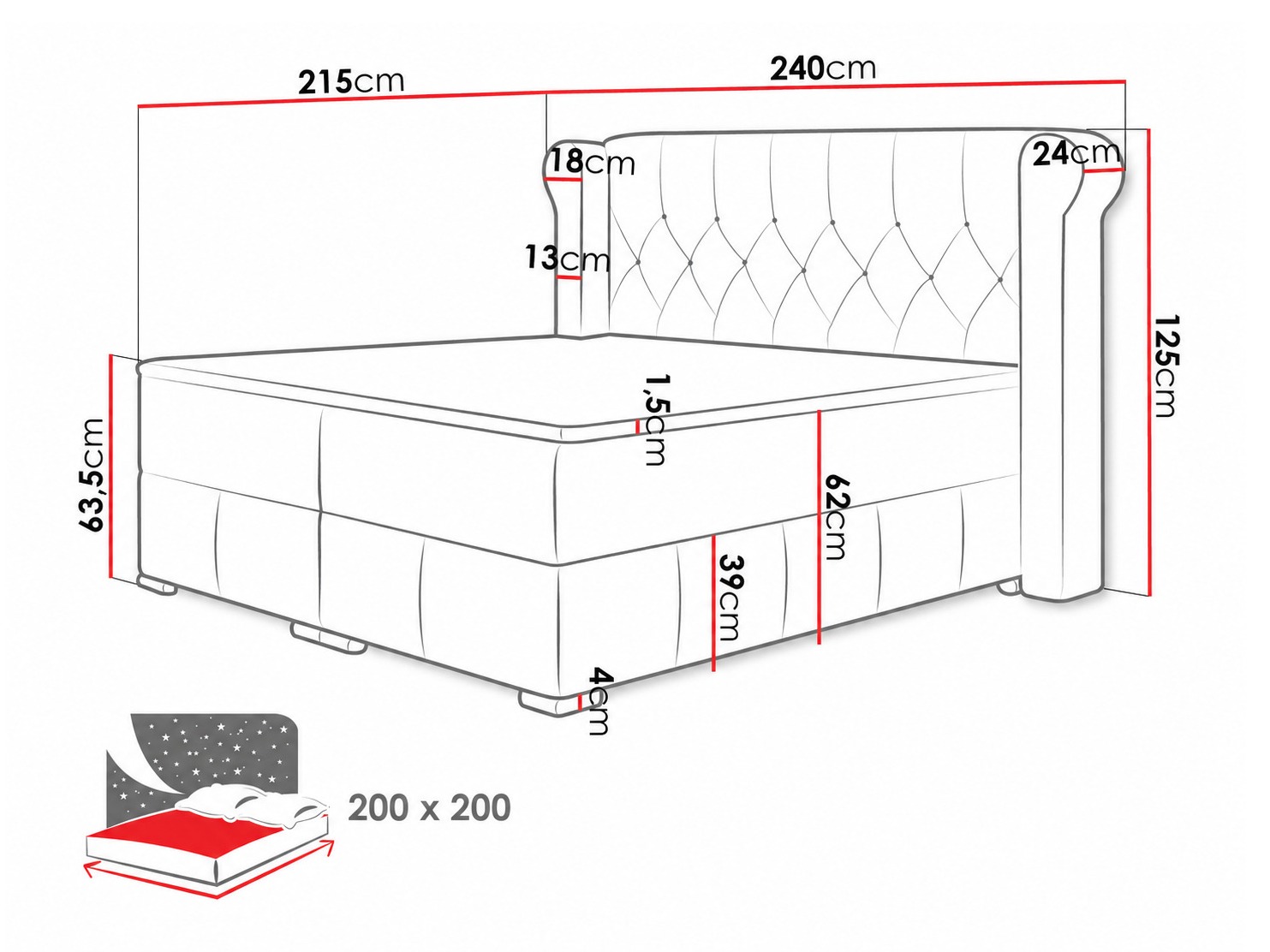 Lit boxspring Ars (Magic Velvet 2201)