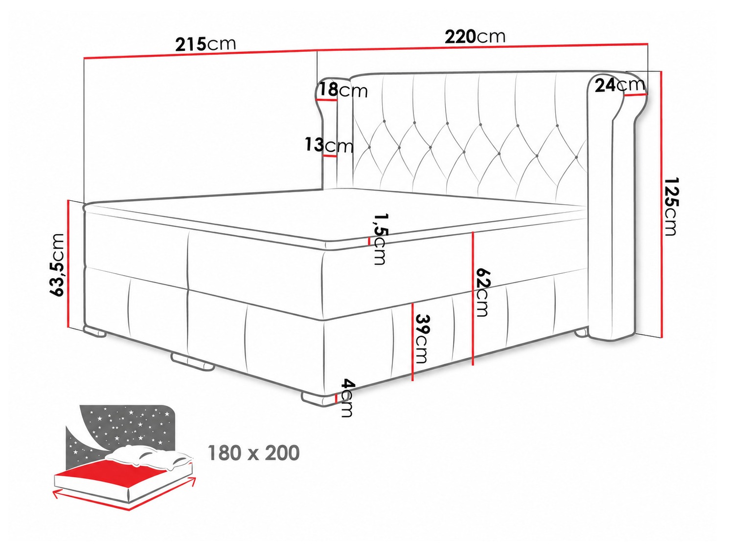 Lit boxspring Ars (Magic Velvet 2217)