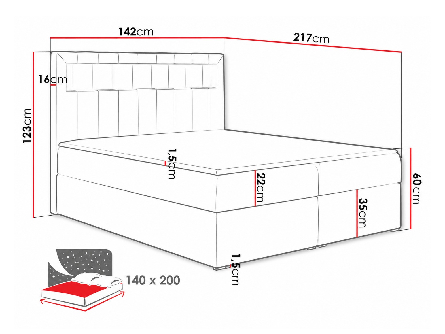 Lit boxspring Pomum (Magic Velvet 2217)