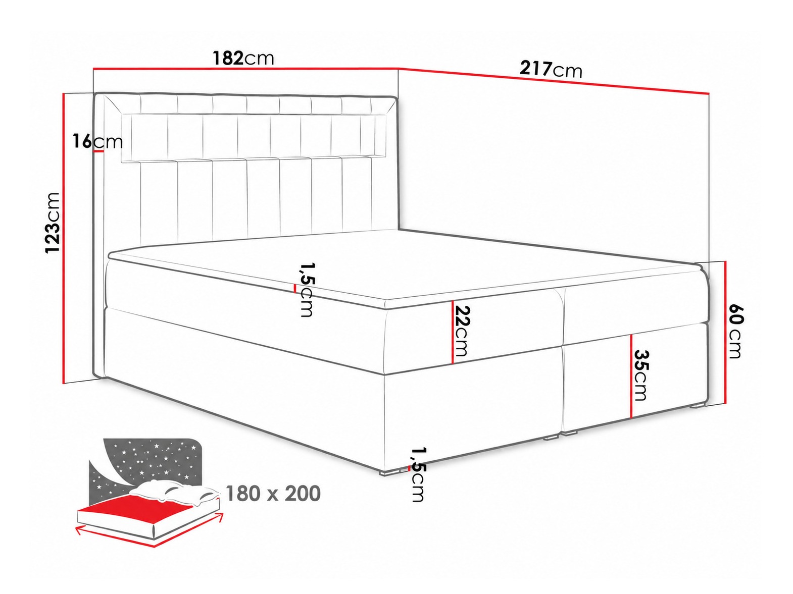 Lit boxspring Pomum (Magic Velvet 2217)