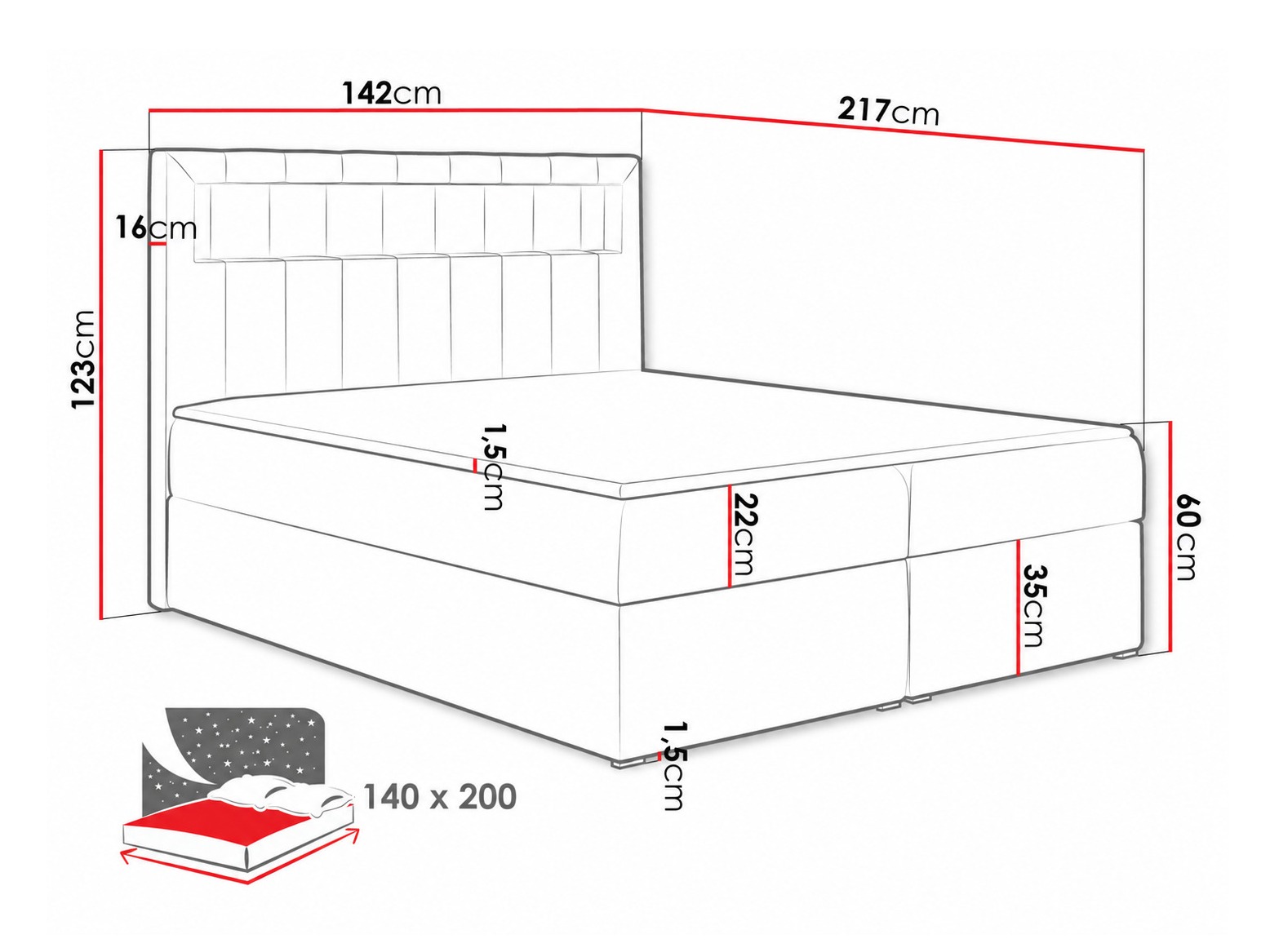 Lit boxspring Pomum (Magic Velvet 2225)
