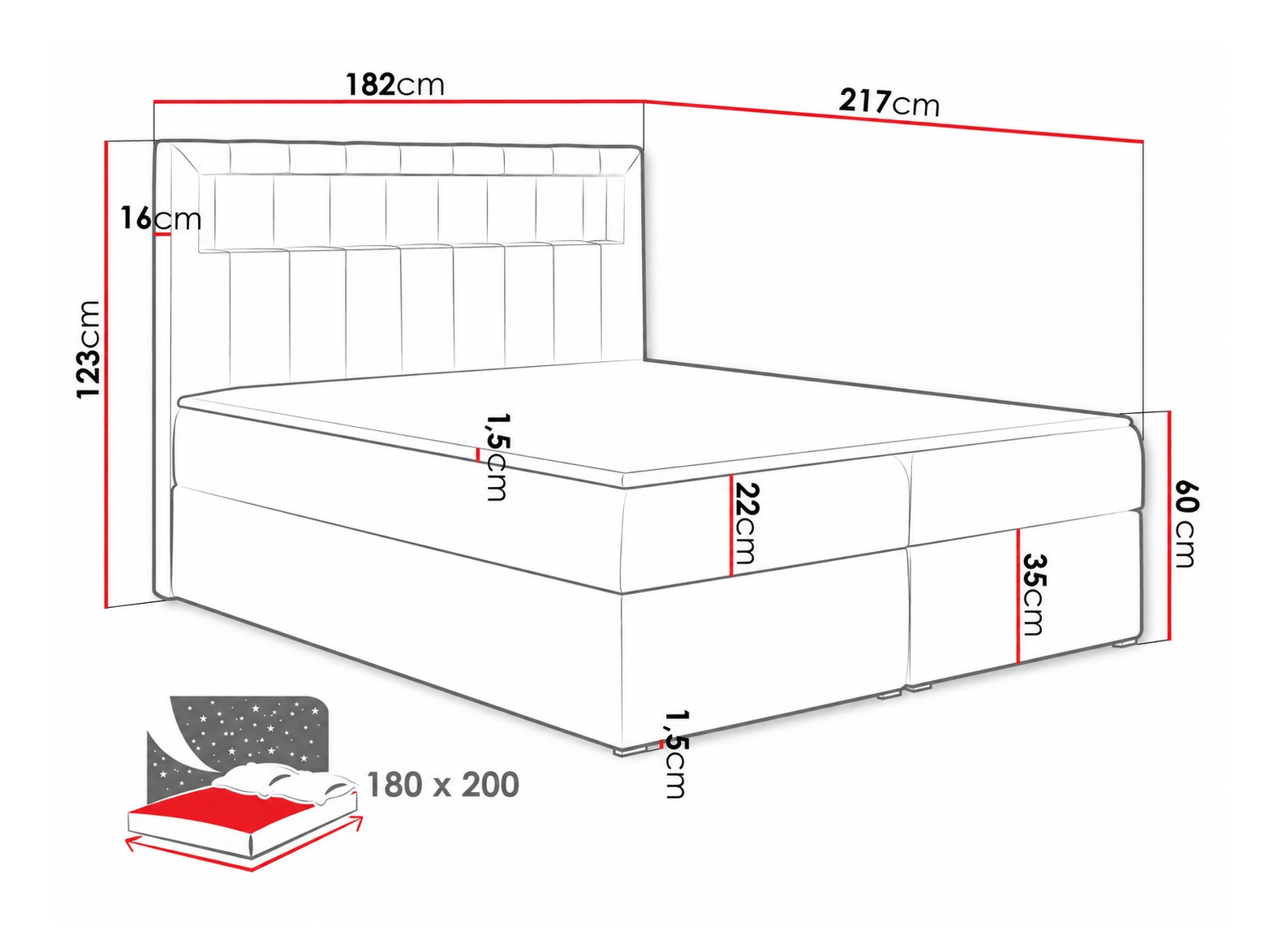 Lit boxspring Pomum (Magic Velvet 2225)