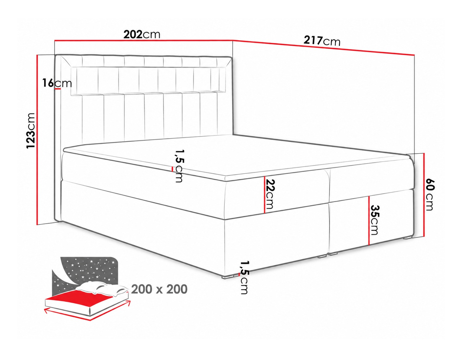 Lit boxspring Pomum (Magic Velvet 2239)