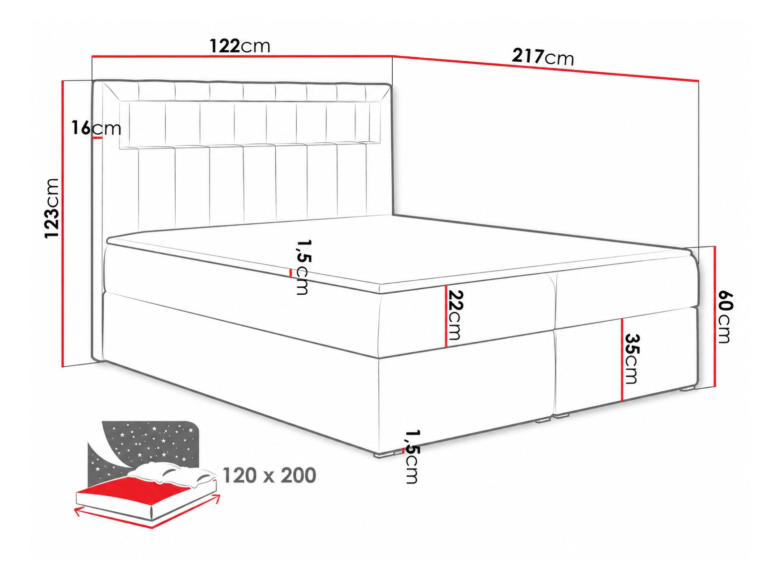 Lit boxspring Pomum (Soft 010)