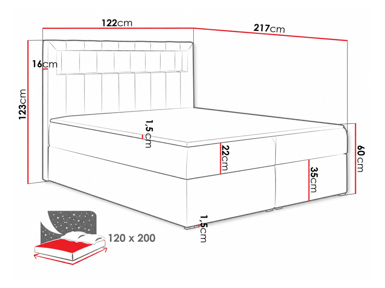 Lit boxspring Pomum (Soft 011)