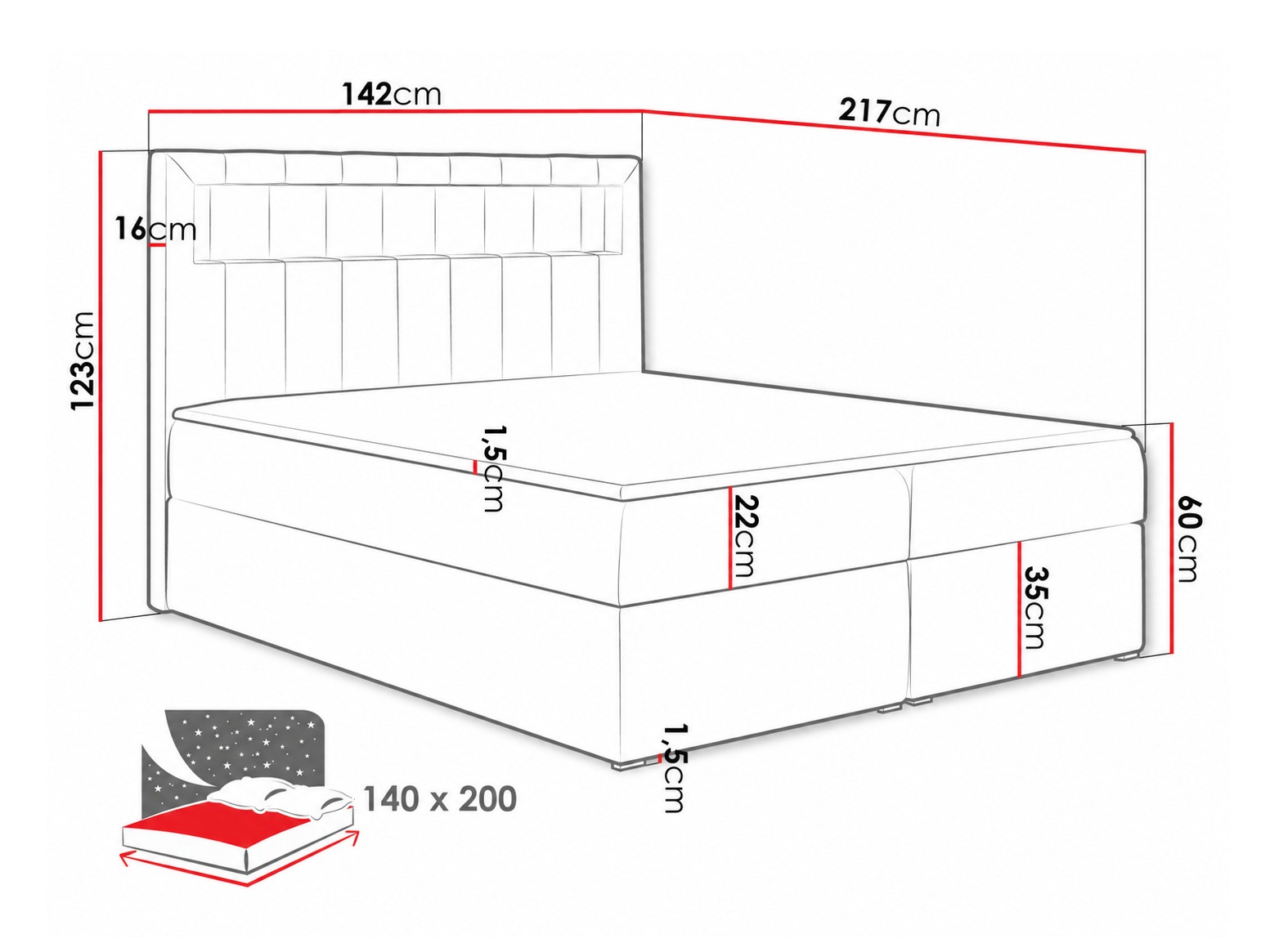 Lit boxspring Pomum (Soft 011)