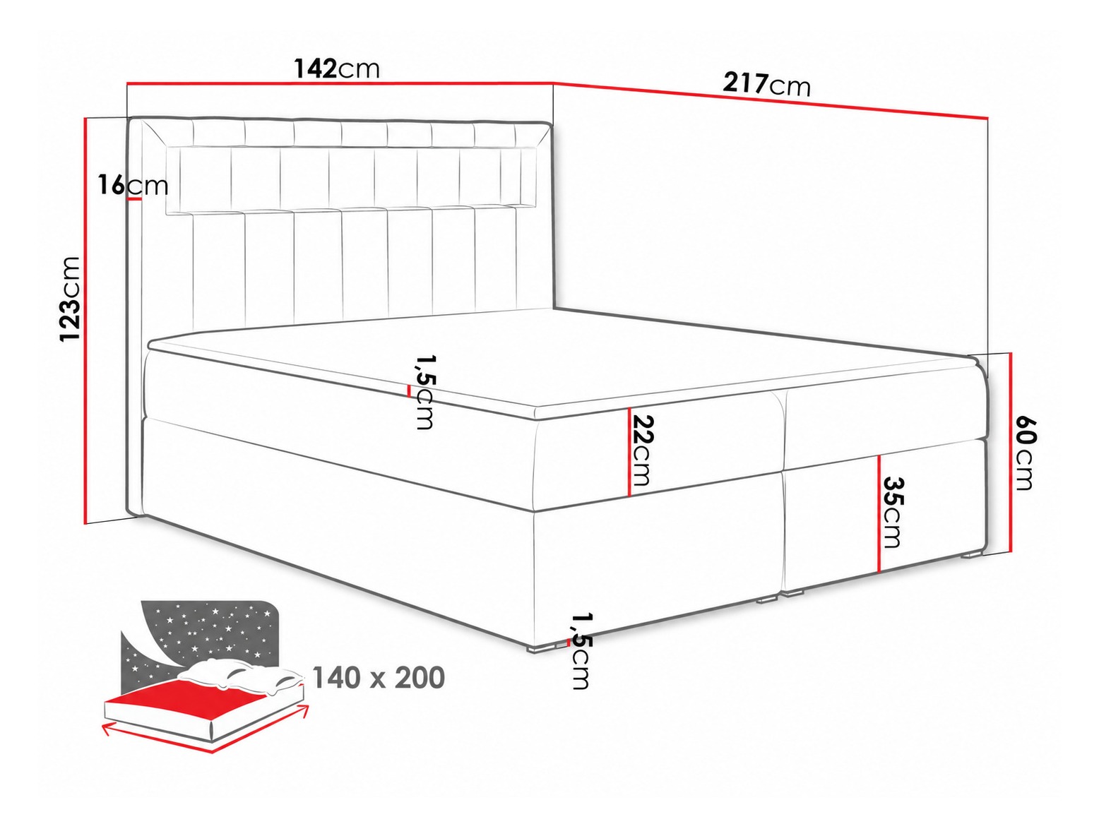 Lit boxspring Pomum (Soft 017)