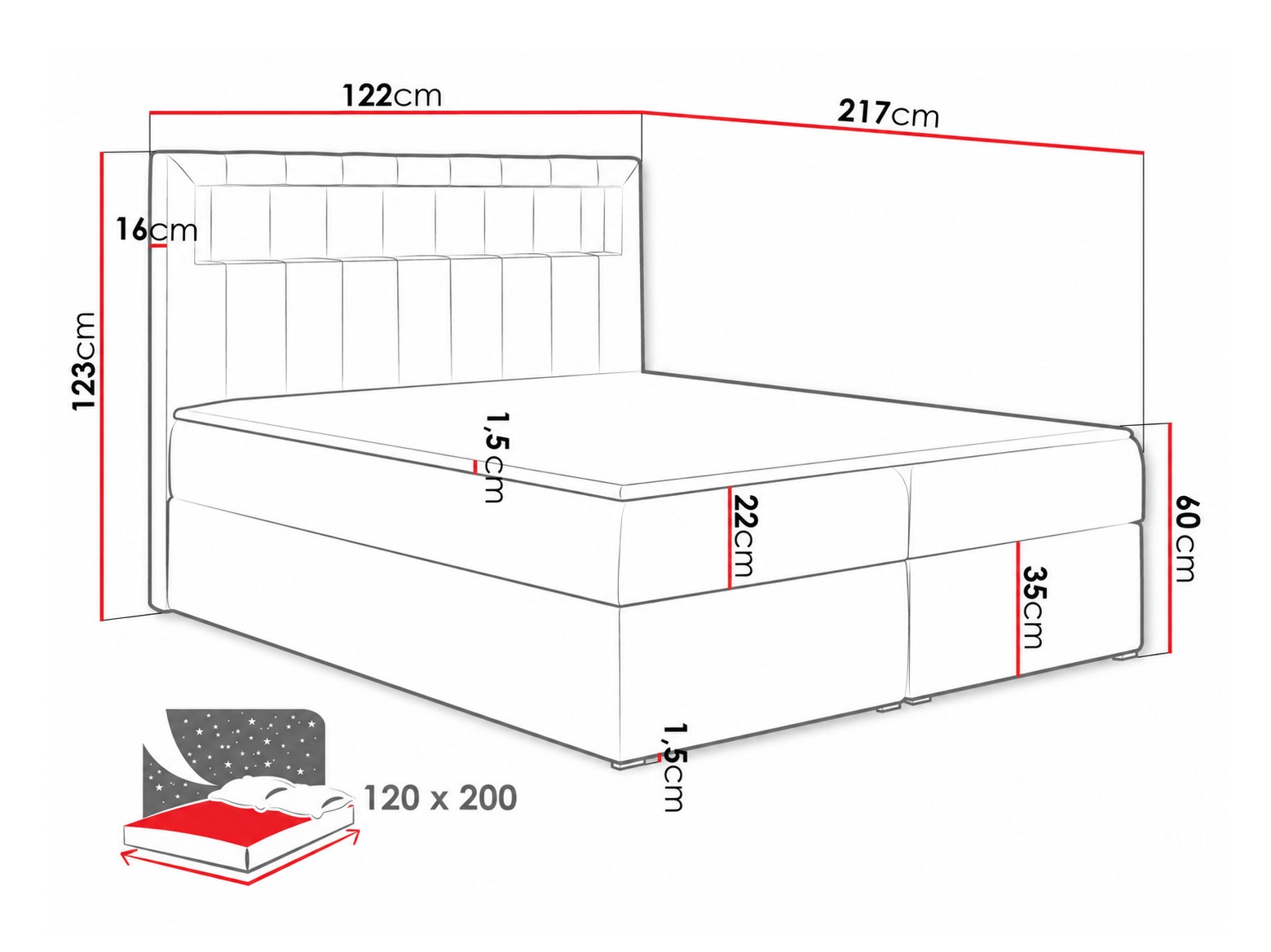 Lit boxspring Pomum (Velutto 11)