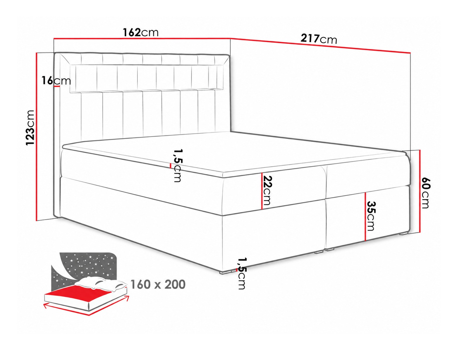 Lit boxspring Pomum (Velutto 11)