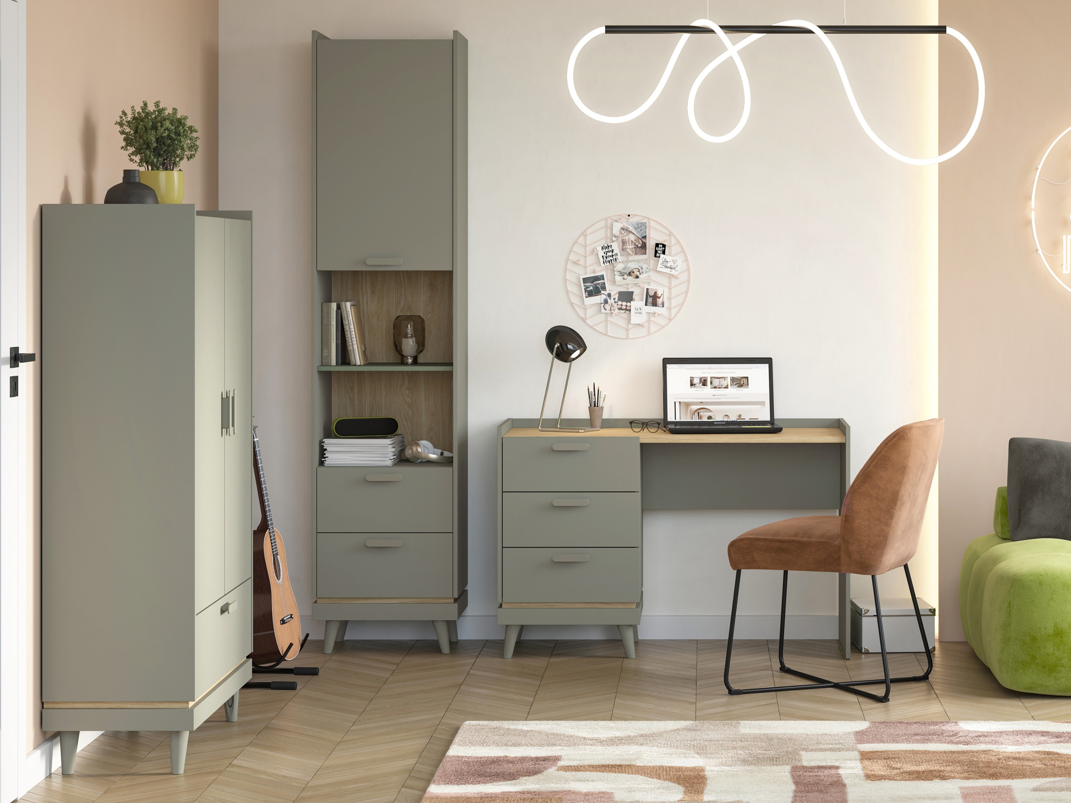 Bureau Fertalu 103 (Vert + Chêne)