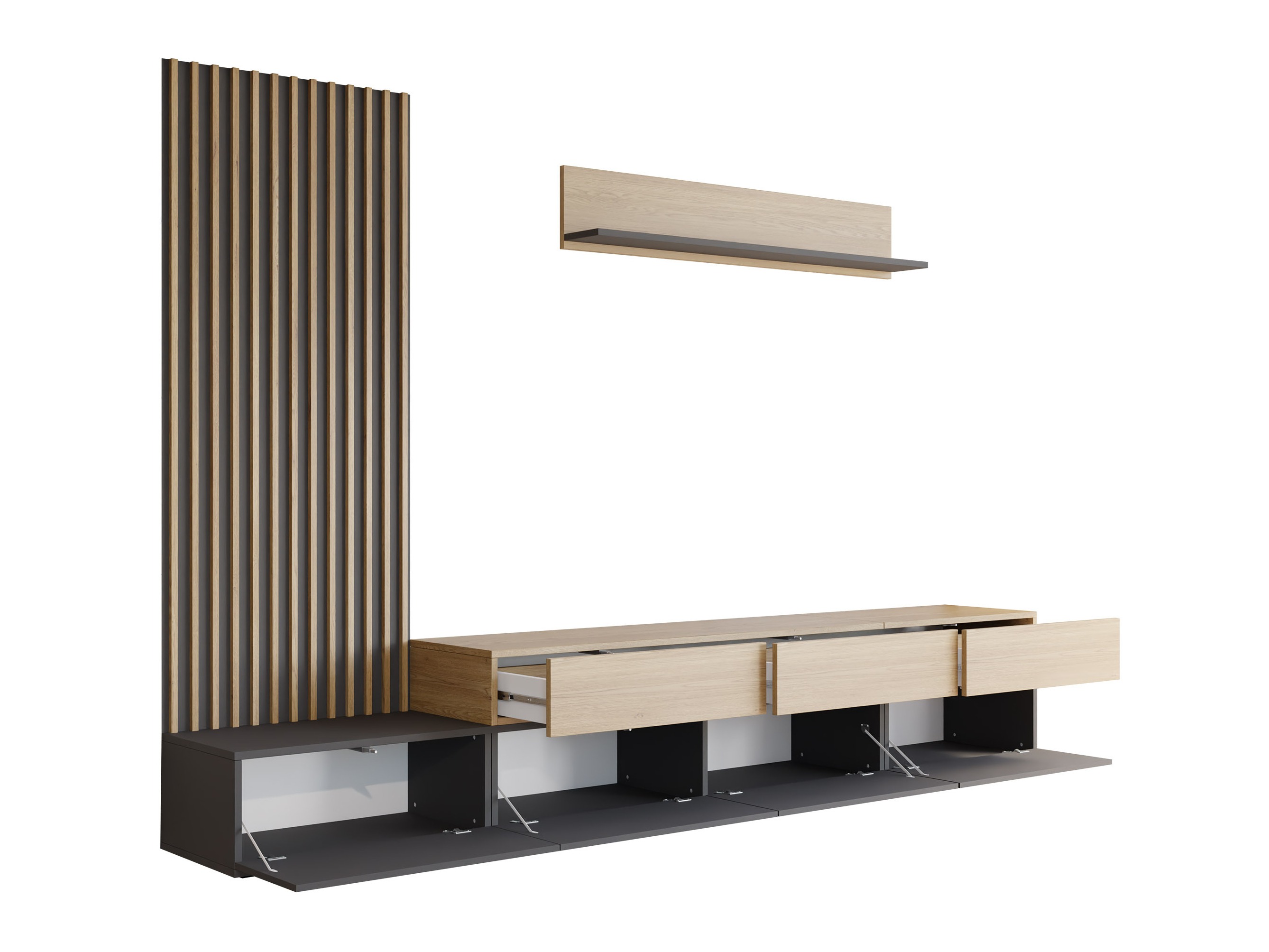 Ensemble de salon Comfivo Munium II (Noyer + Noir)