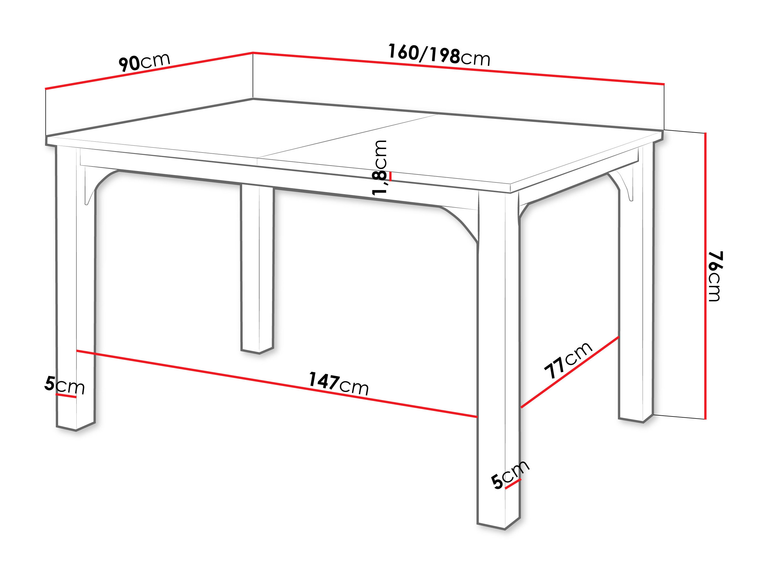 Table Oswego 137 (Noyer + Noir)