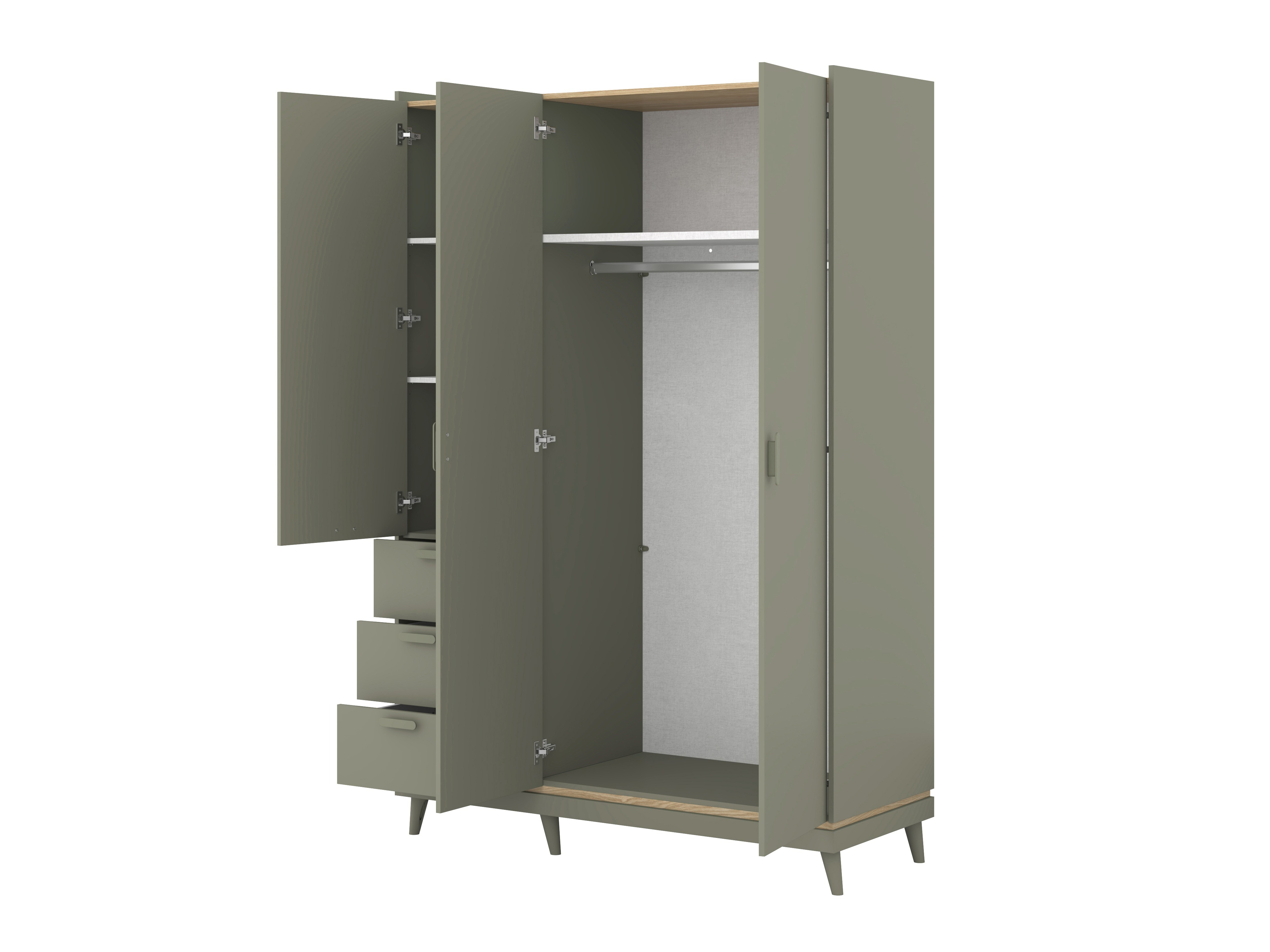 Armoire Fertalu 100 (Vert + Chêne)