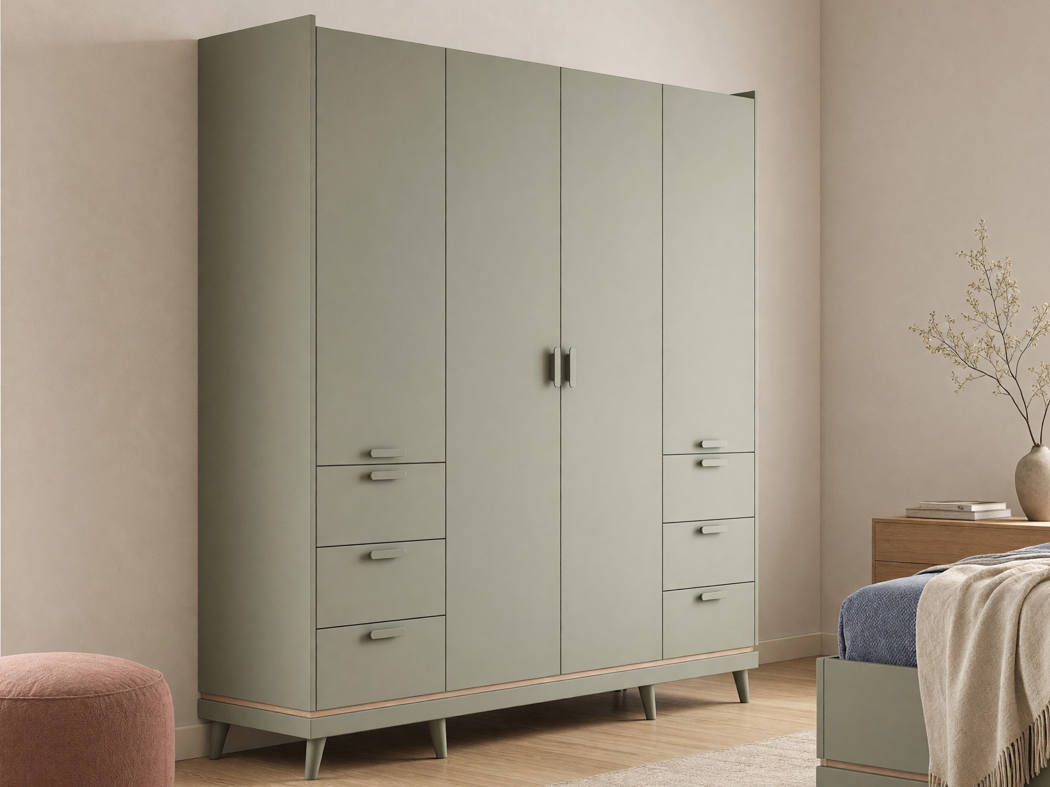 Armoire Fertalu 101 (Vert + Chêne)
