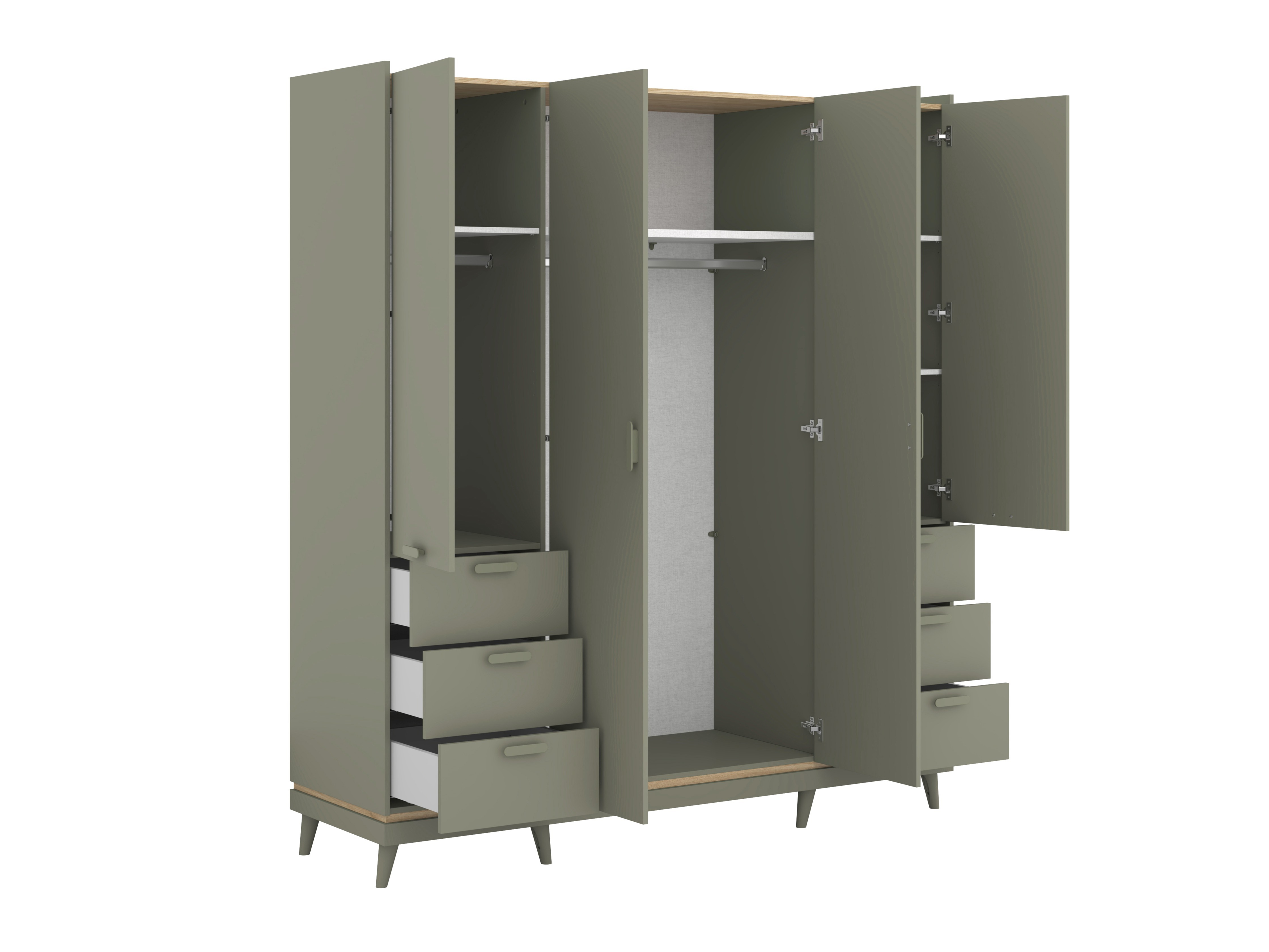 Armoire Fertalu 101 (Vert + Chêne)