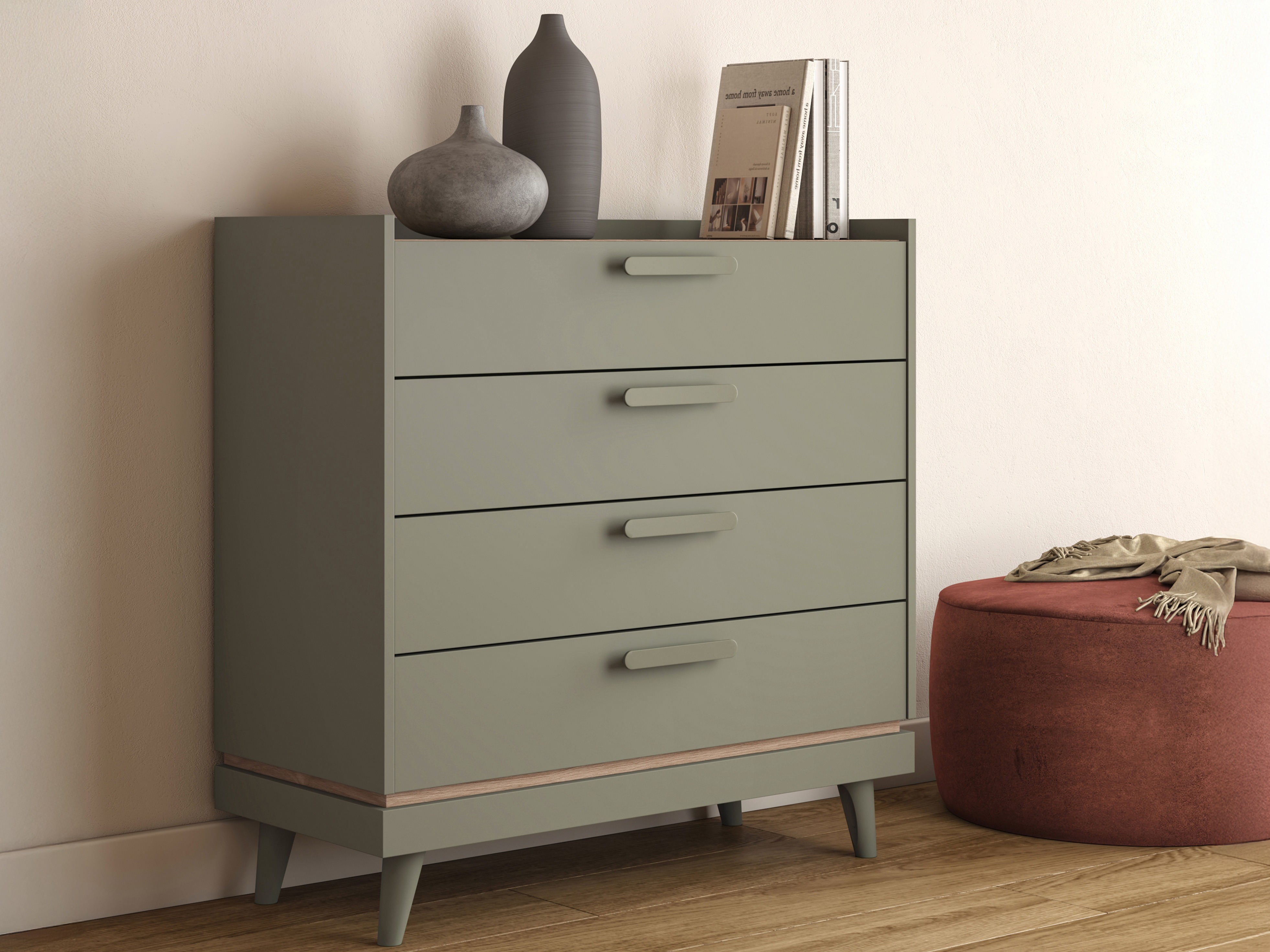 Commode Fertalu 104 (Vert + Chêne)