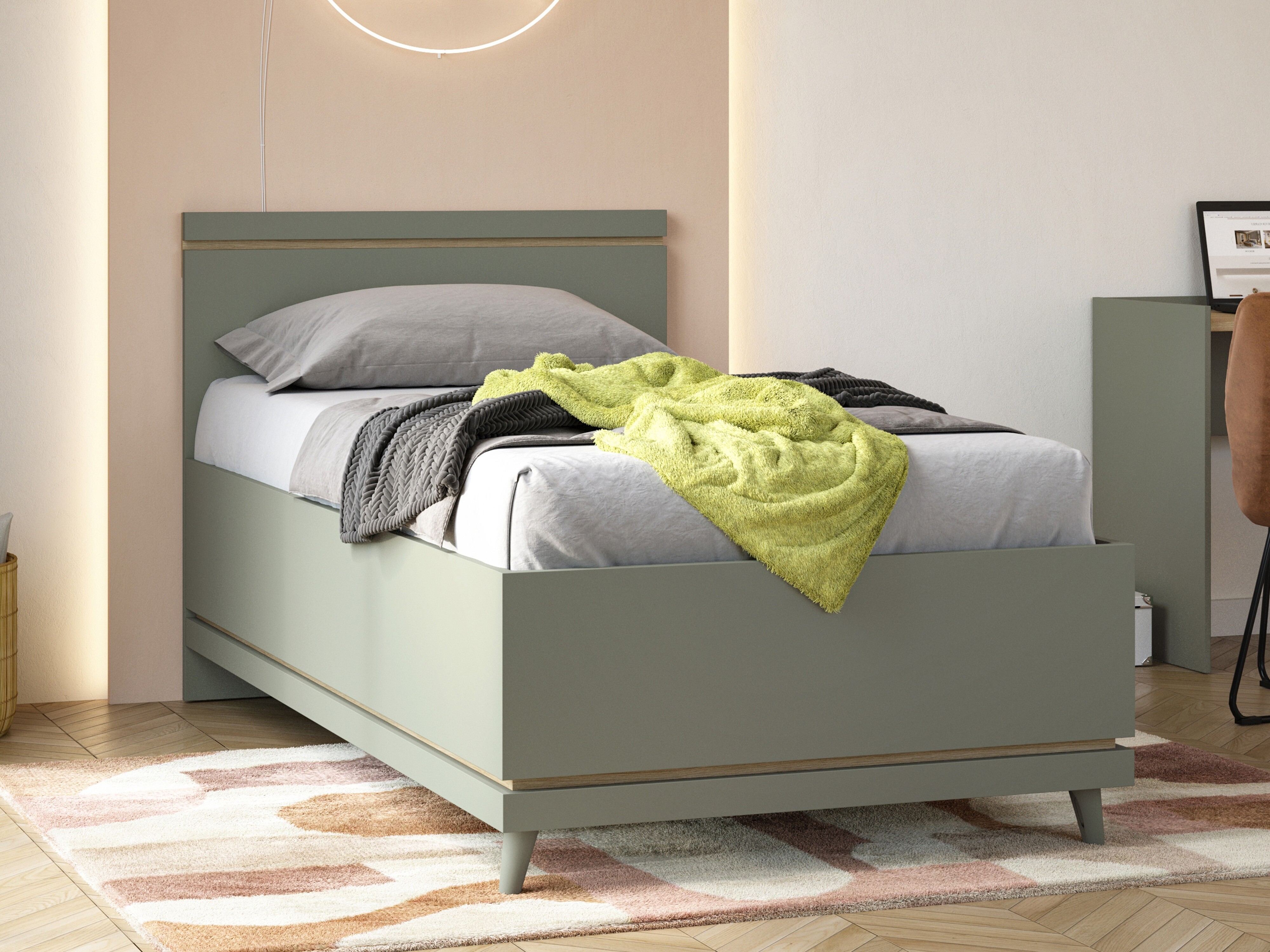 Lit Fertalu 107 (Vert + Chêne)