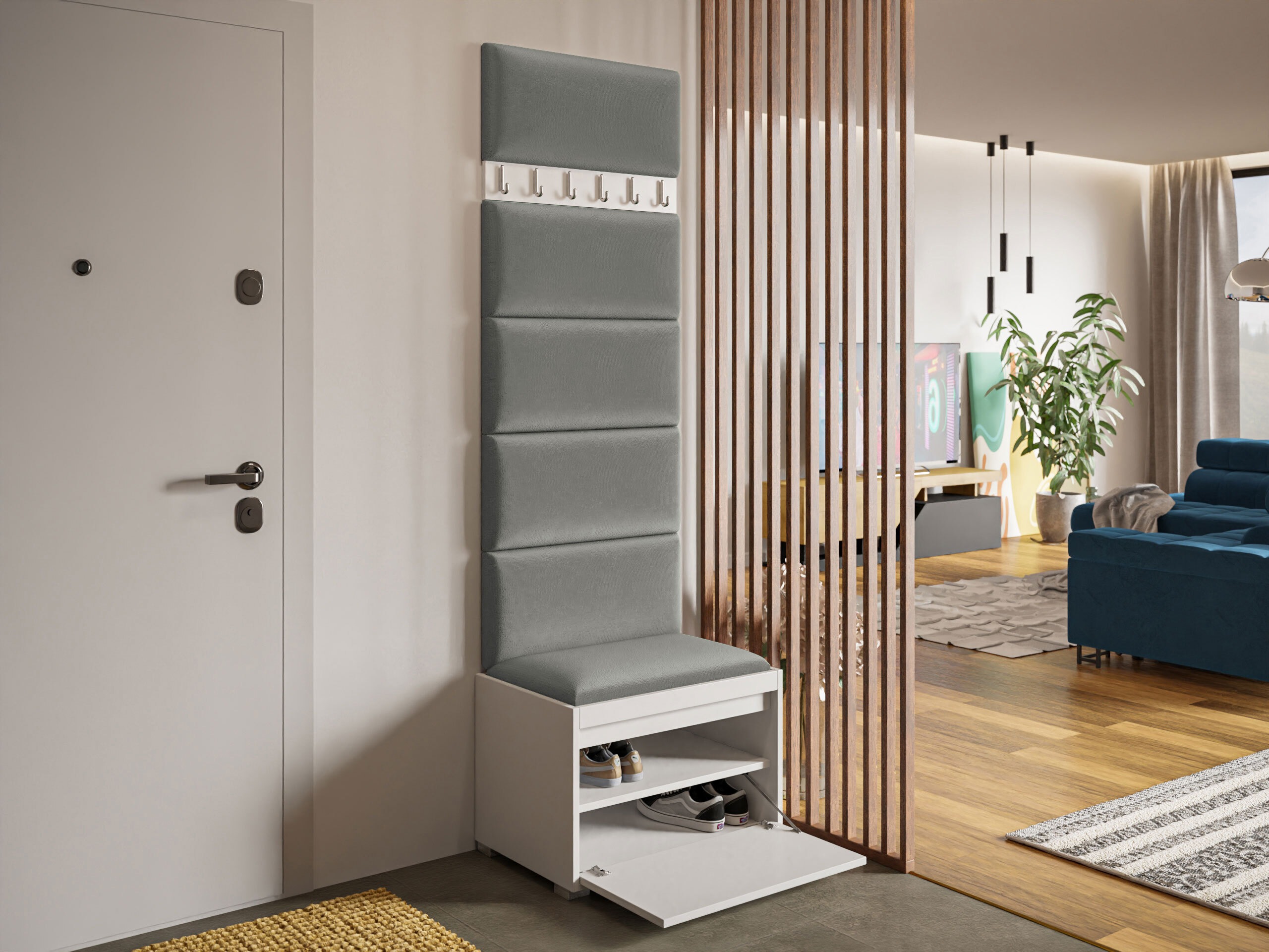 Meuble d'entrée Comfivo Pinus V (Blanc + Polo 894)