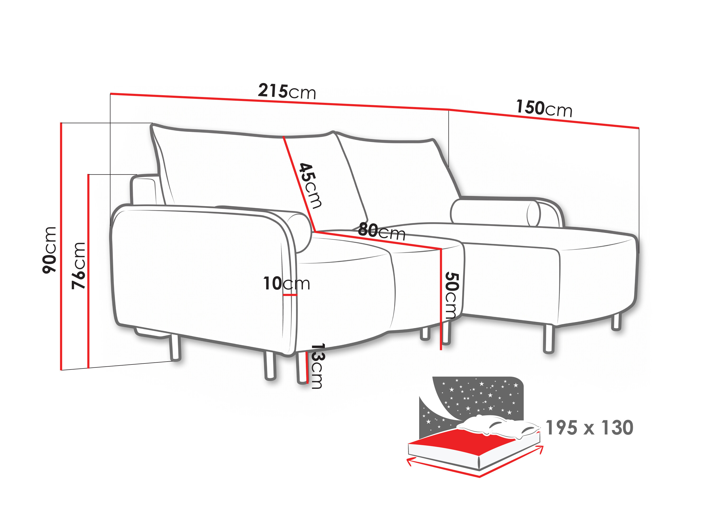 Canapé d'angle Lufkin 157 (Gerra 80)