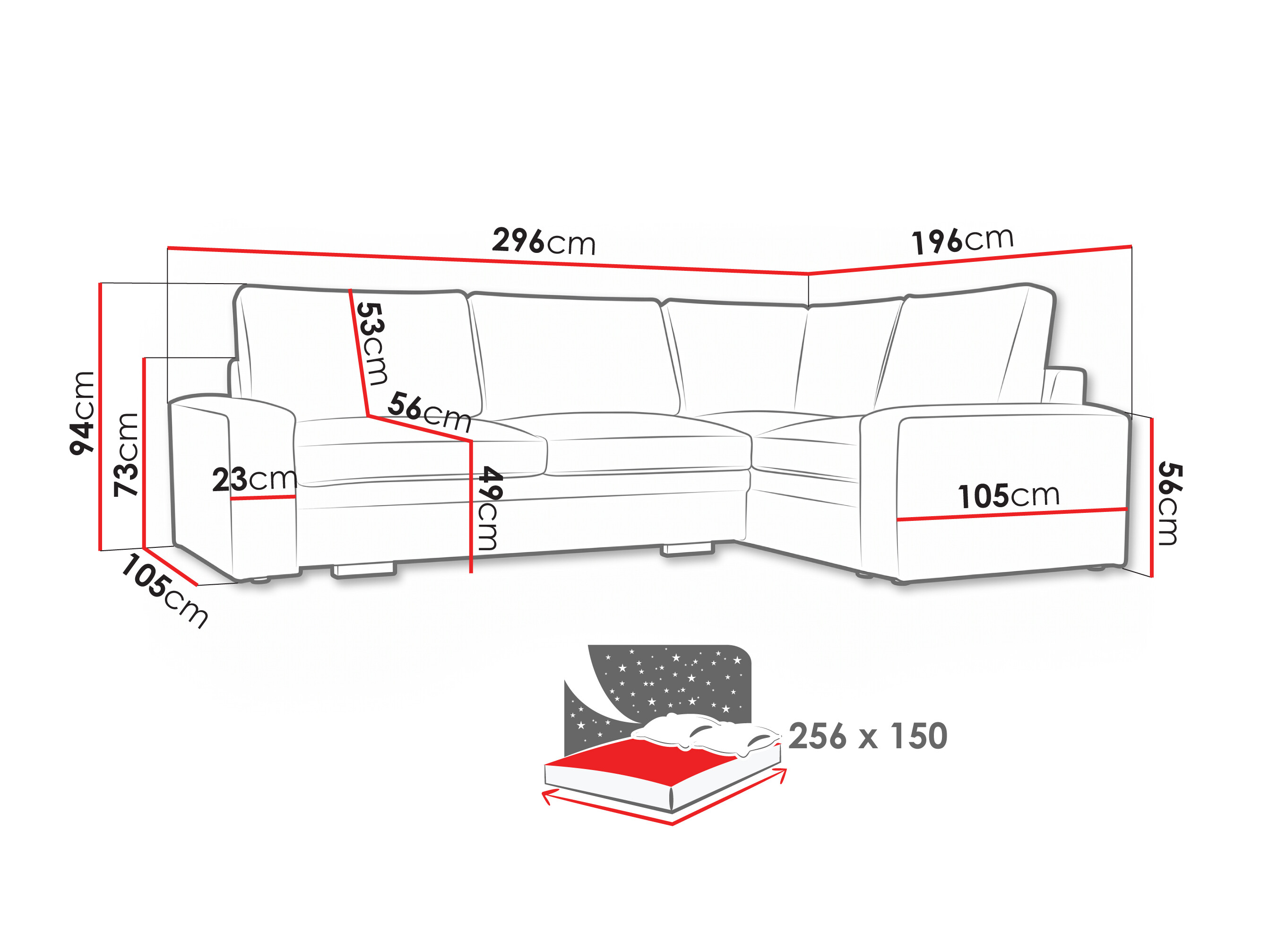Canapé d'angle Lufkin 160 (Onega 03)