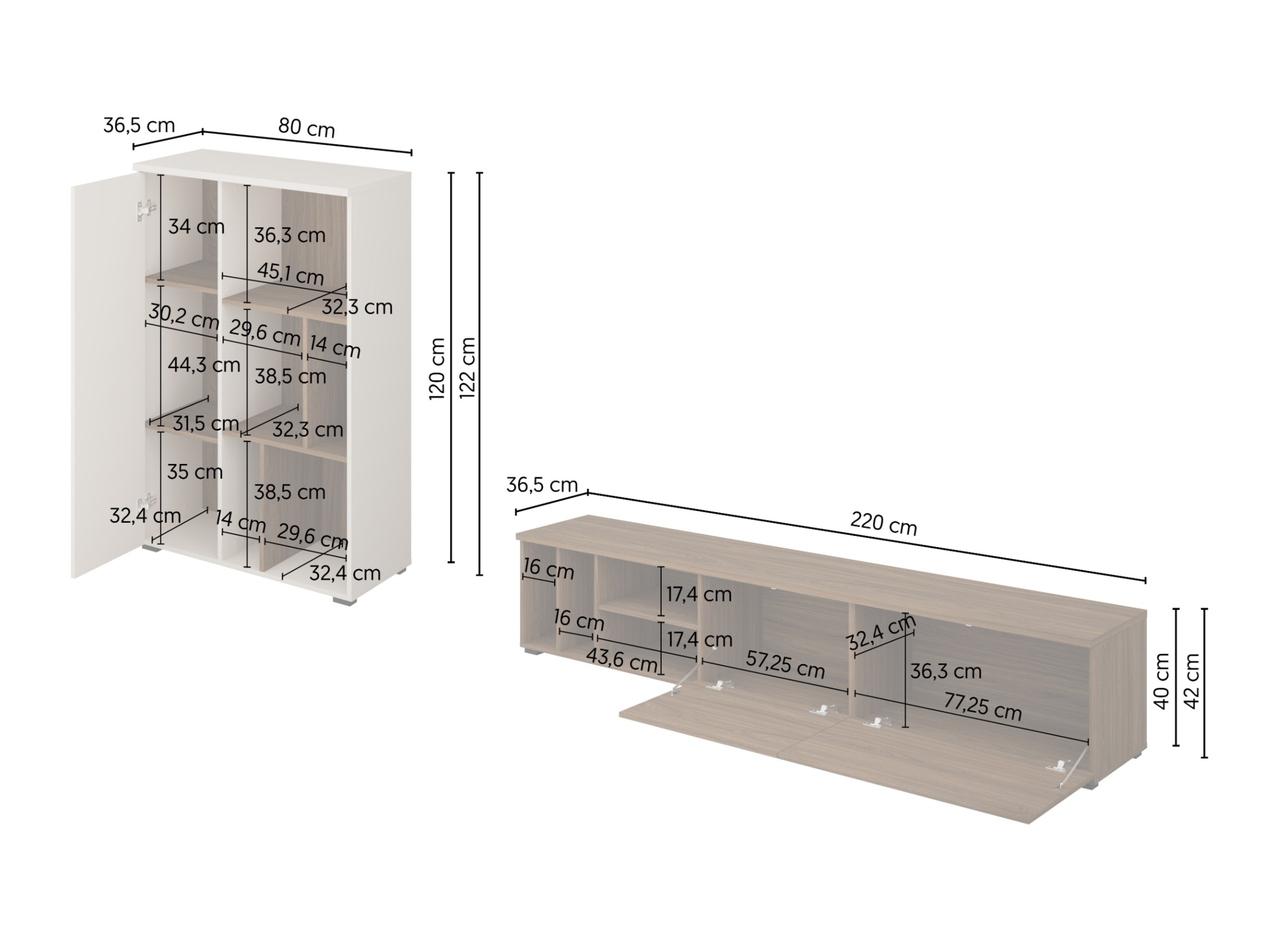 Ensemble de salon Austin 399 (Noyer + Cachemire)