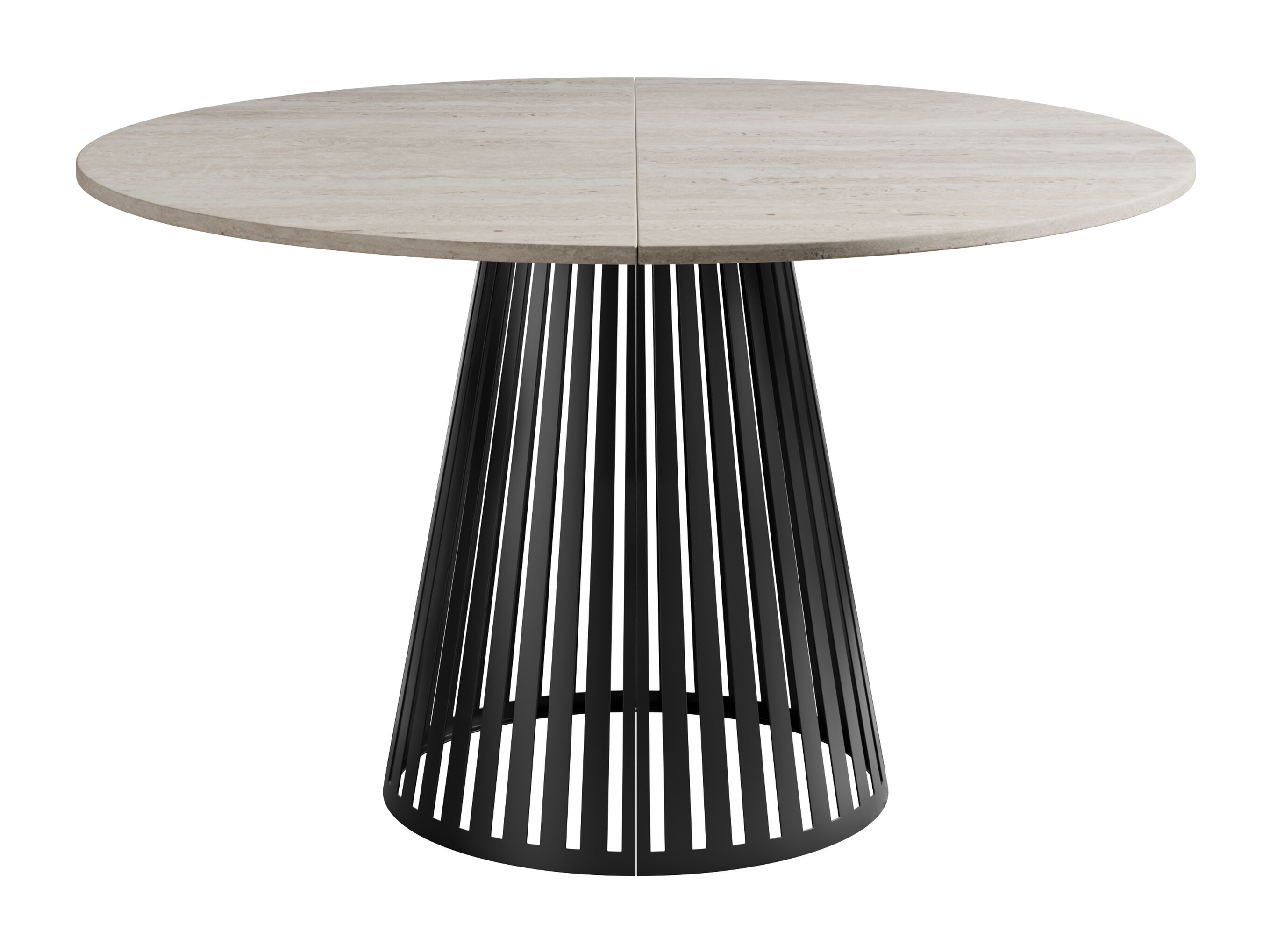 Table Prudentia (Travertin clair + Noir)