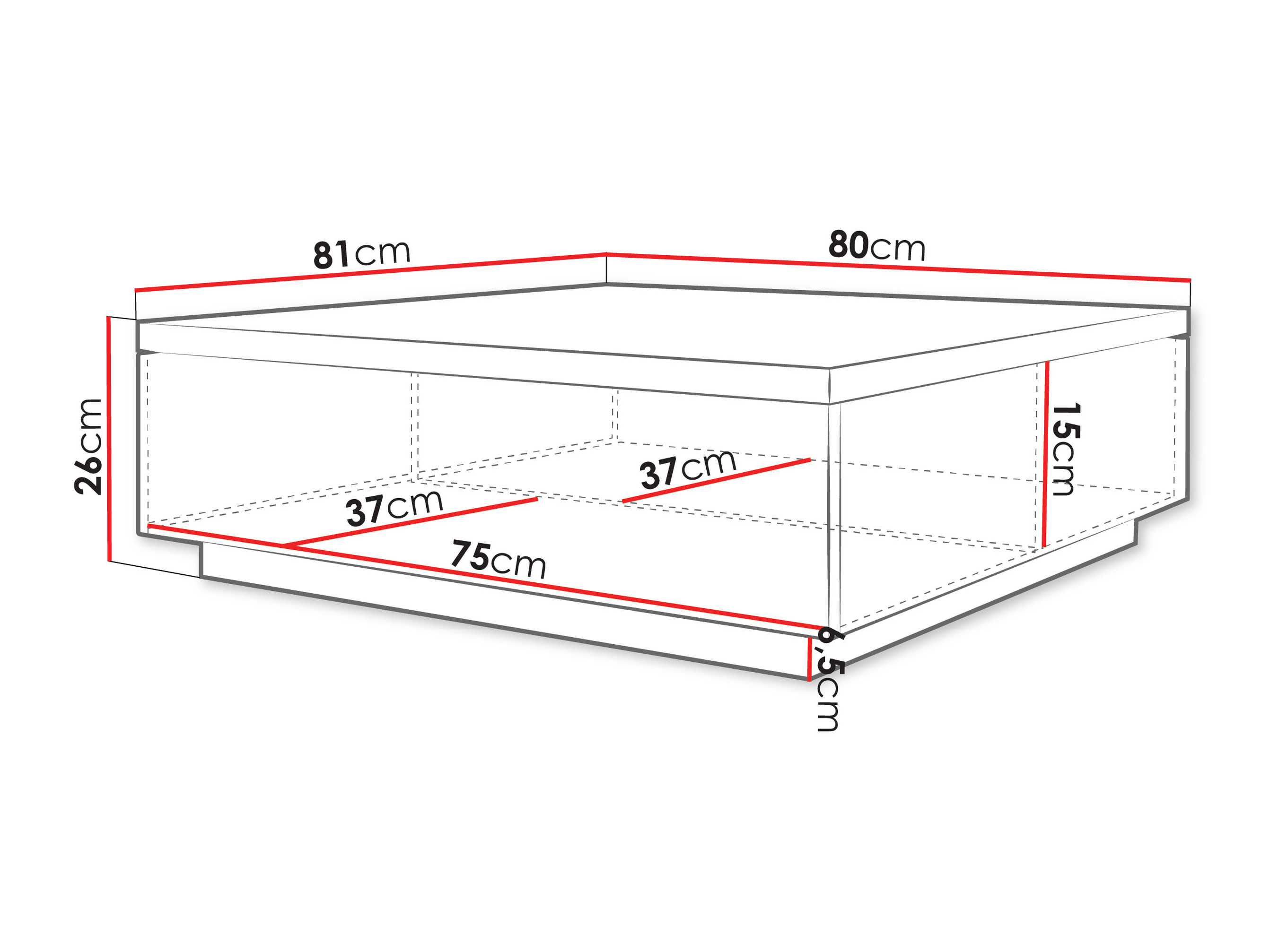 Table basse Comfivo Ulmal (Noyer)