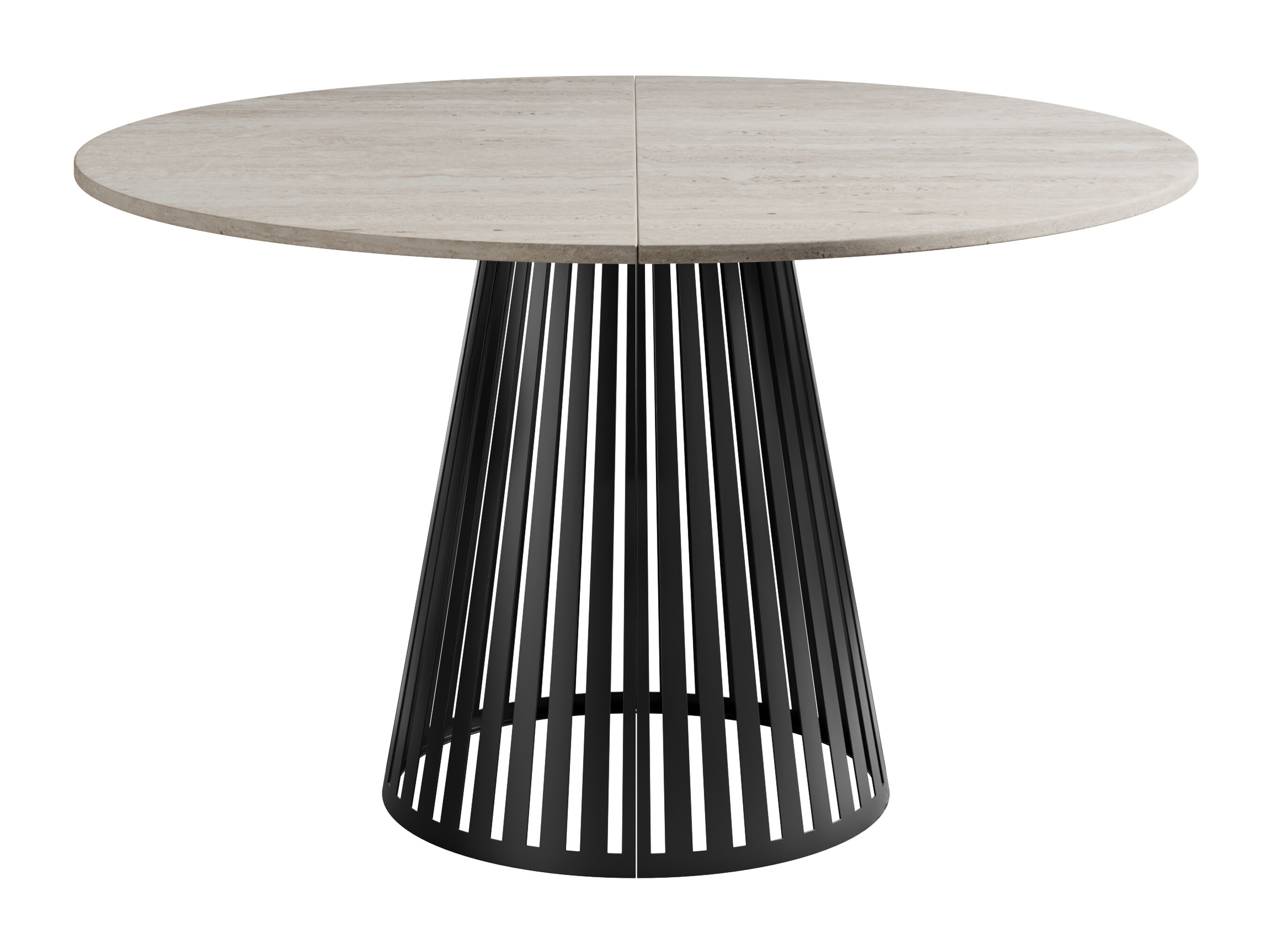 Table Prudentia II (Travertin clair + Noir)