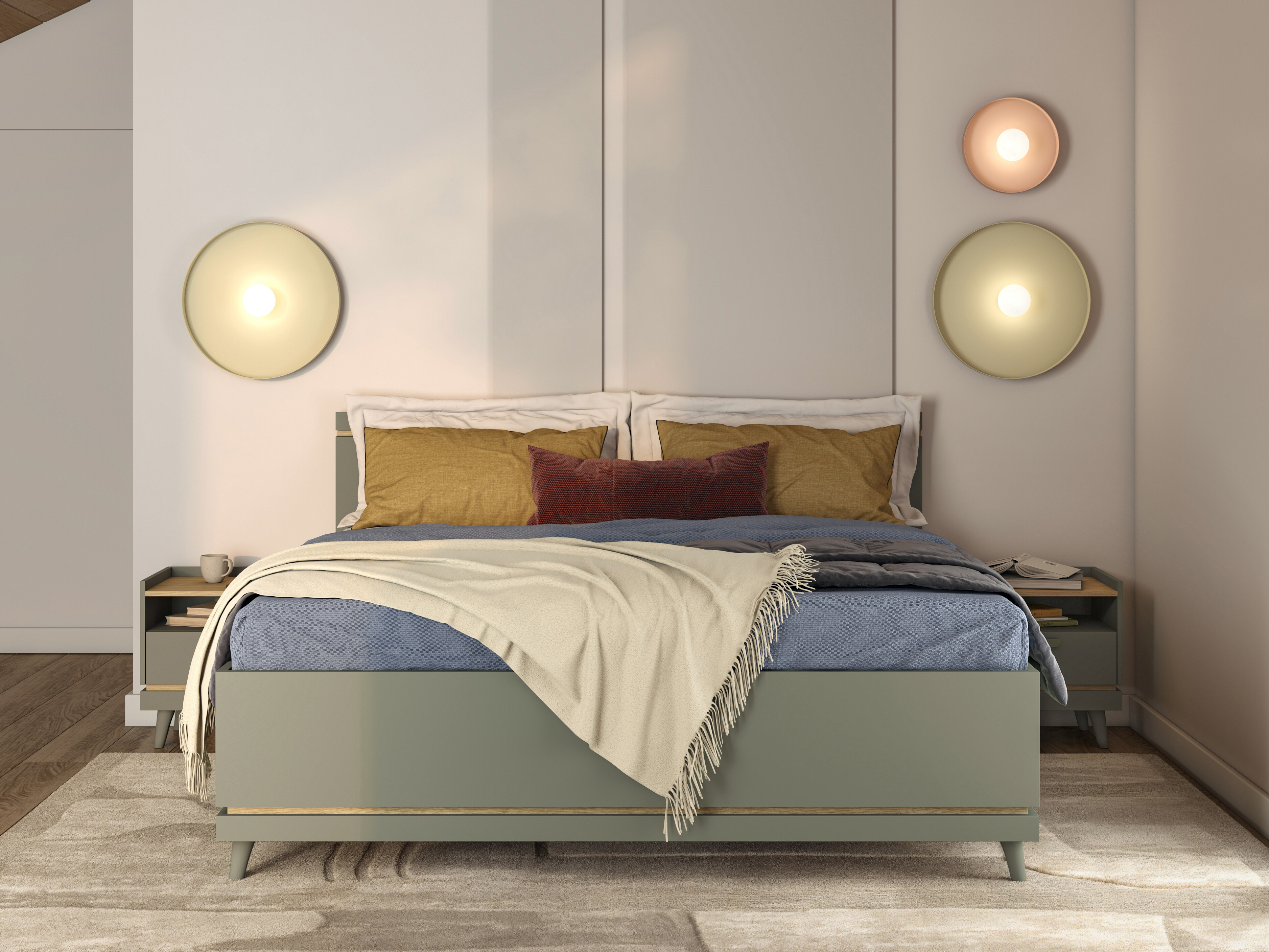 Lit Fertalu 107 (Vert + Chêne)