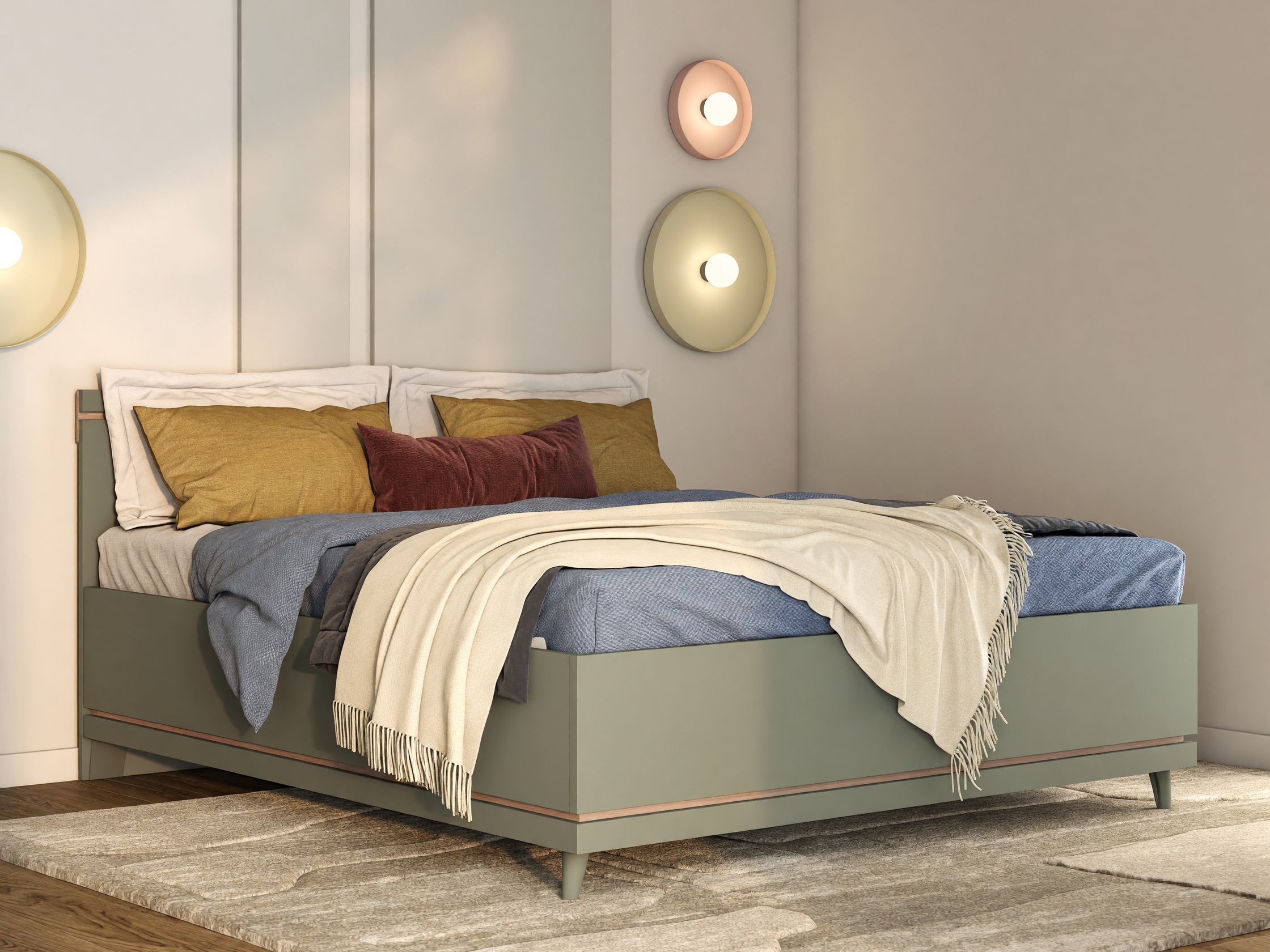 Lit Fertalu 107 (Vert + Chêne)