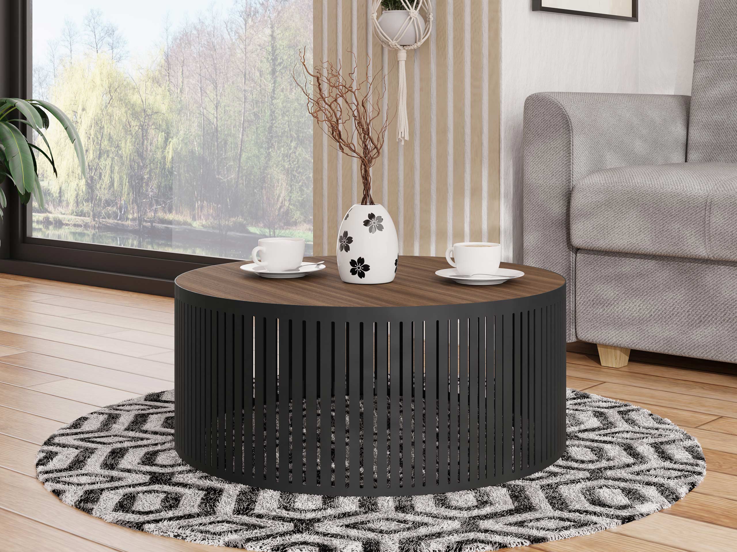 Table basse Prunis I (Noyer + Noir)