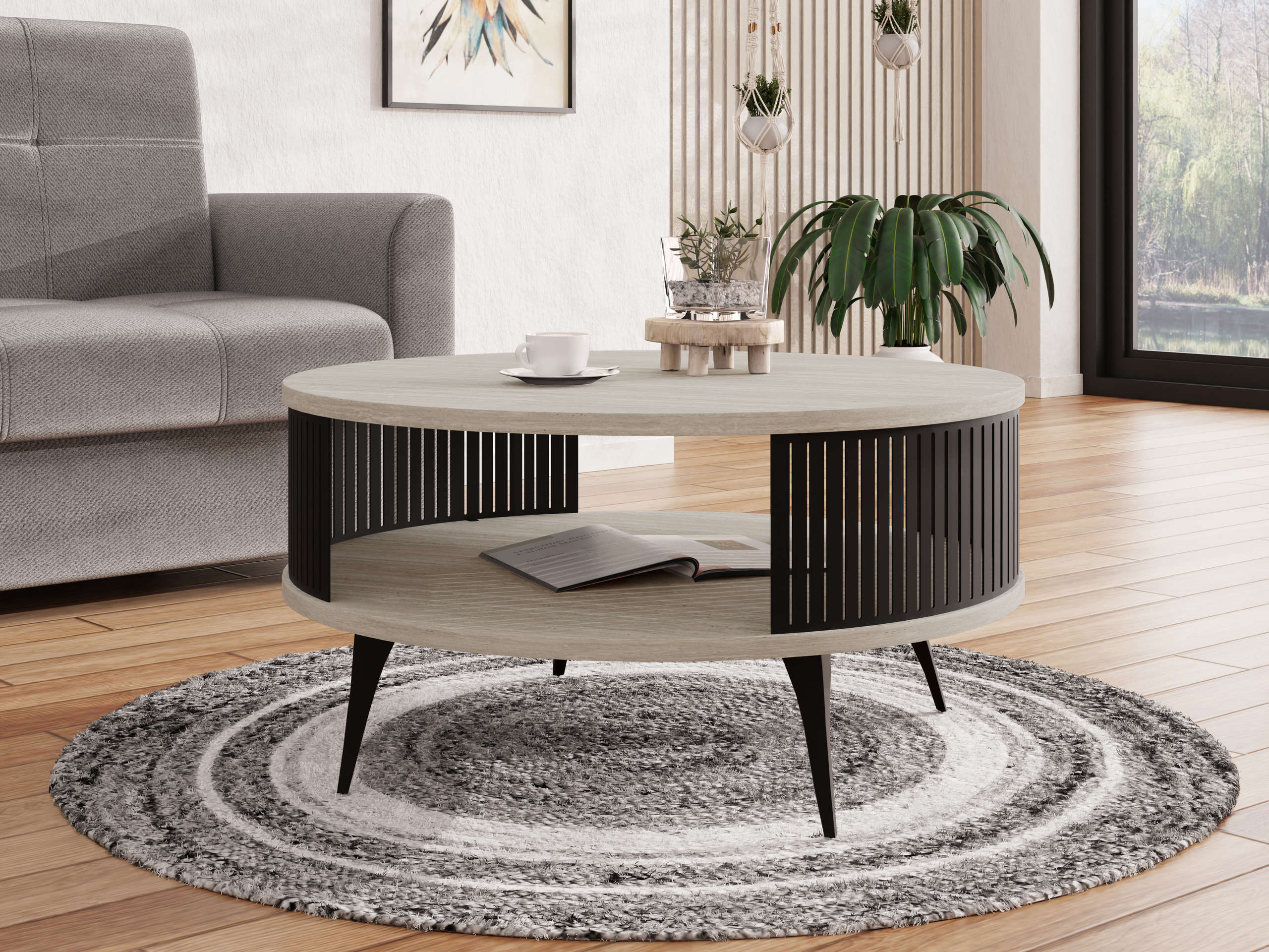 Table basse Vitum (Travertin clair)