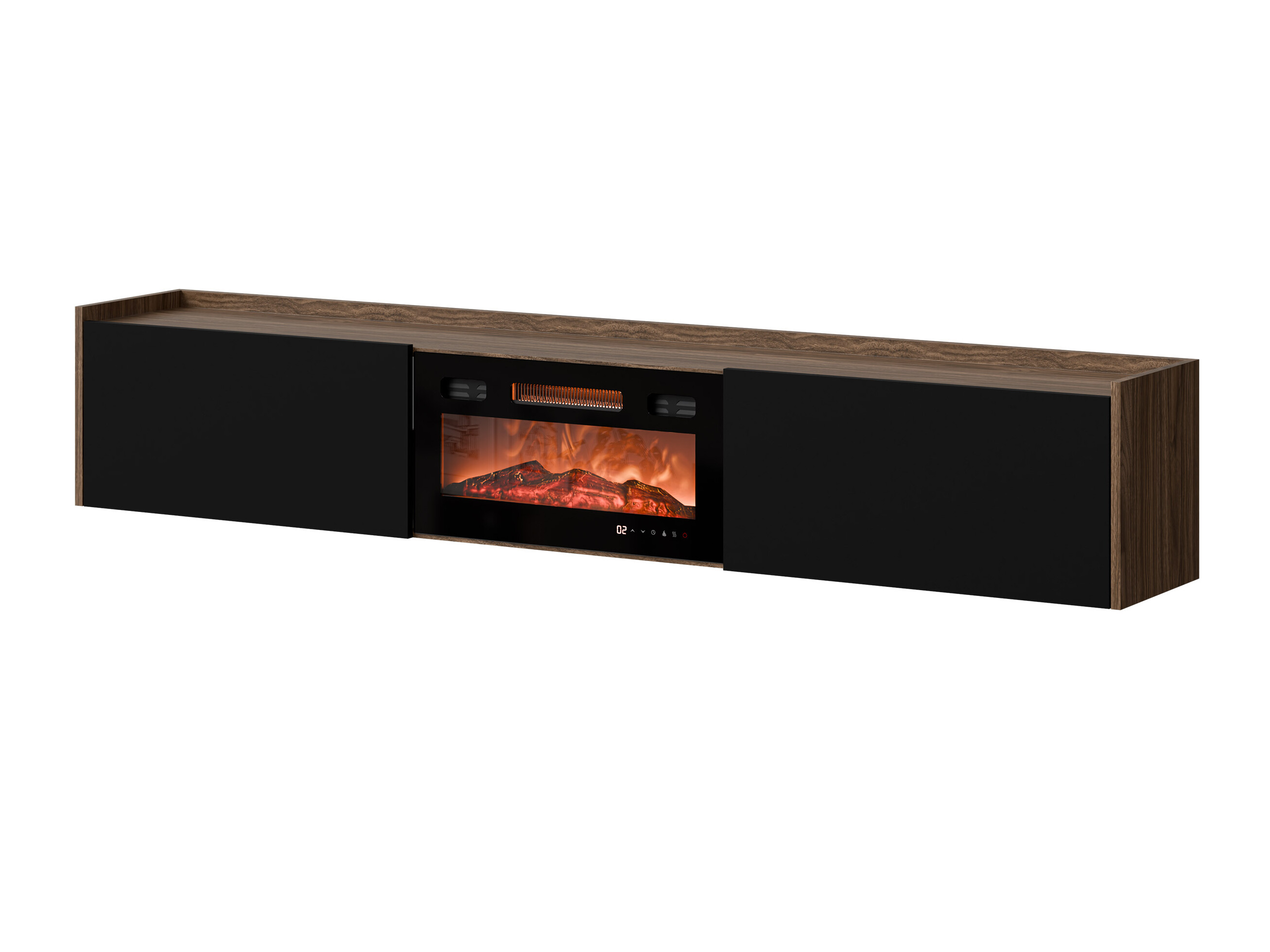 Meuble TV Charlotte 215 (Noir + Noyer)