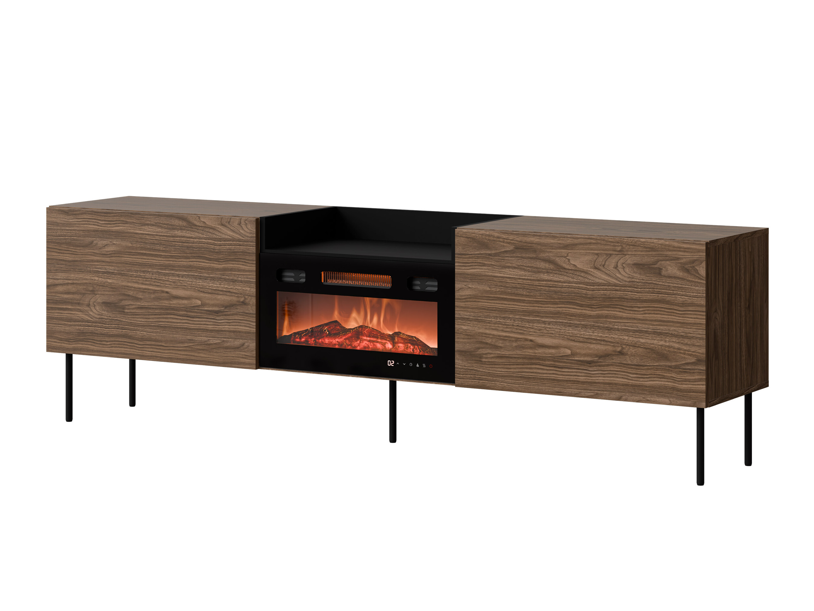 Meuble TV Charlotte 216 (Noyer + Noir)