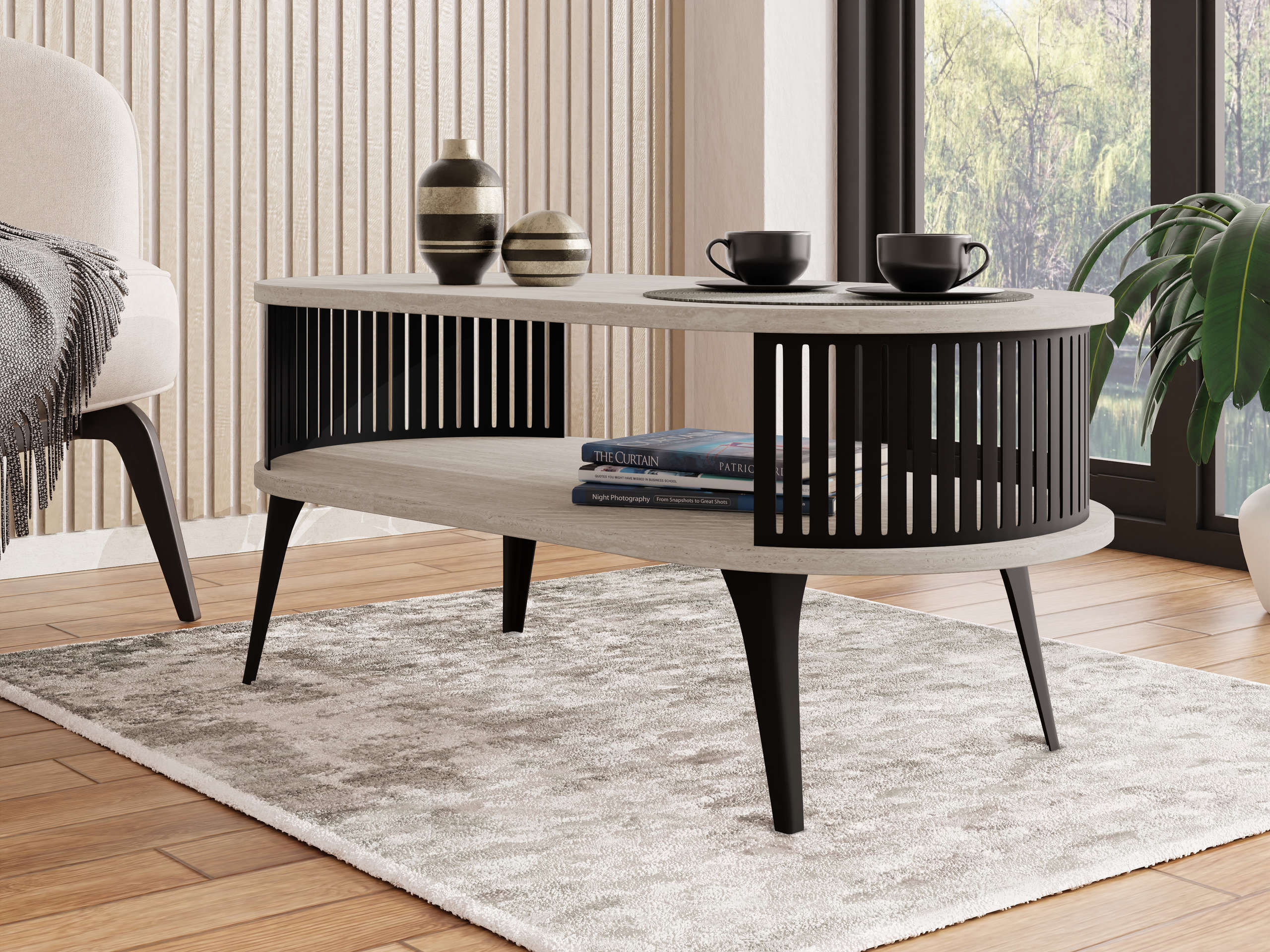 Table basse Vitum III (Travertin clair)