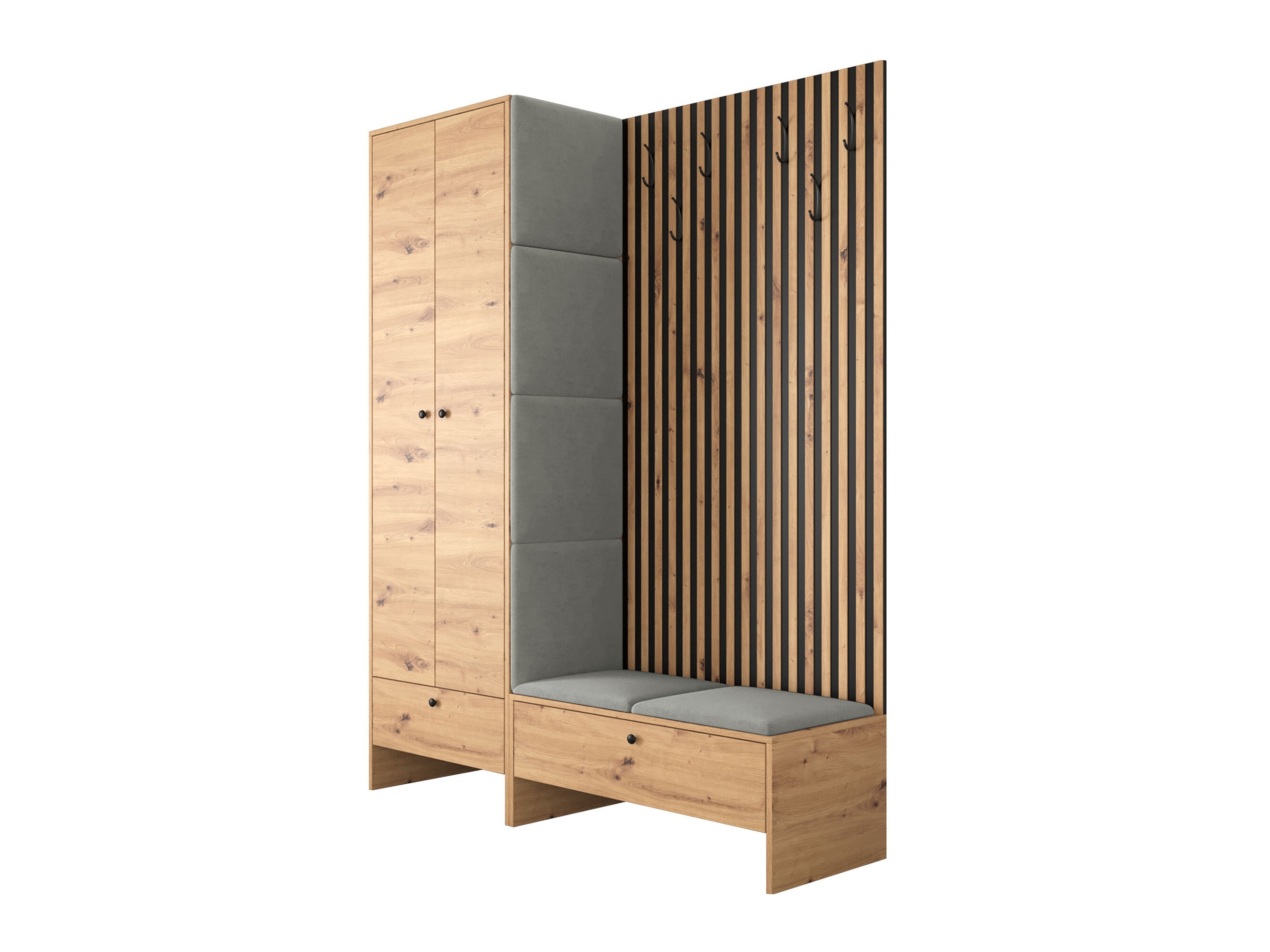 Meuble d'entrée Donio III (Chêne Artisan + Polo 894)