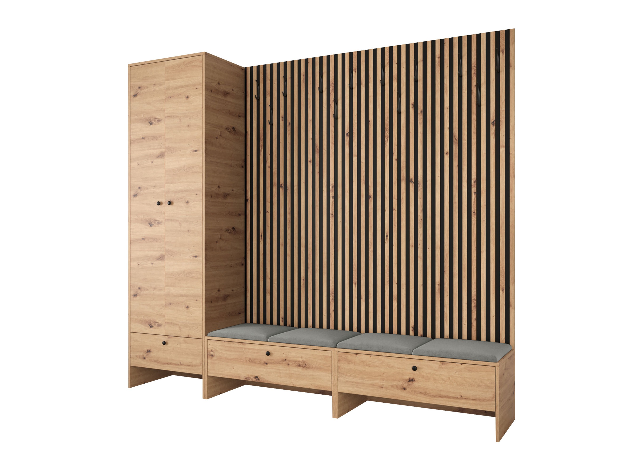 Meuble d'entrée Donio VI (Chêne Artisan + Polo 894)