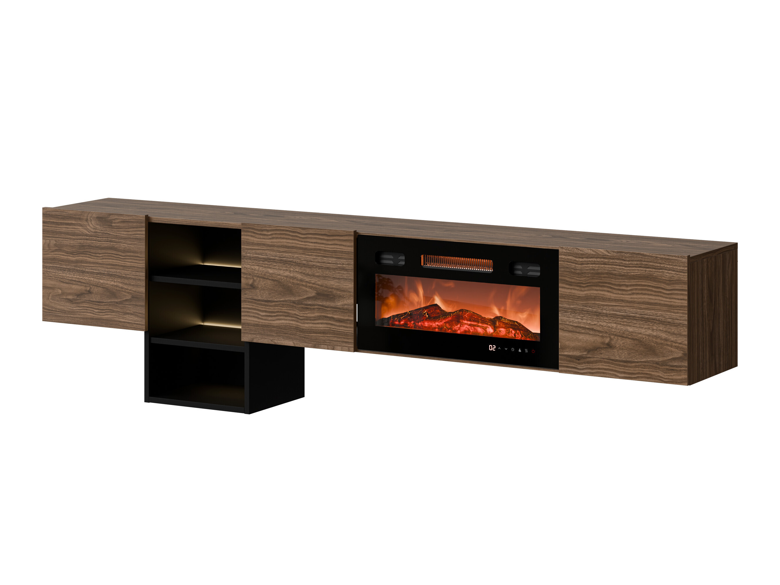Meuble TV Charlotte 218 (Noyer + Noir)
