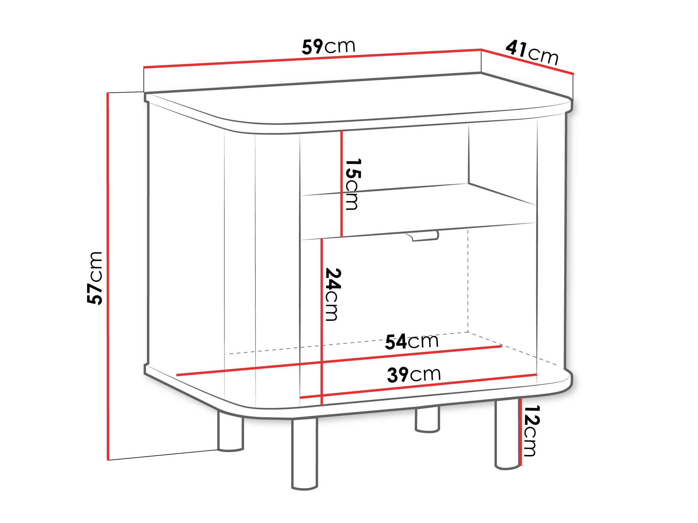 Table de chevet Larala 107 (Blanc)