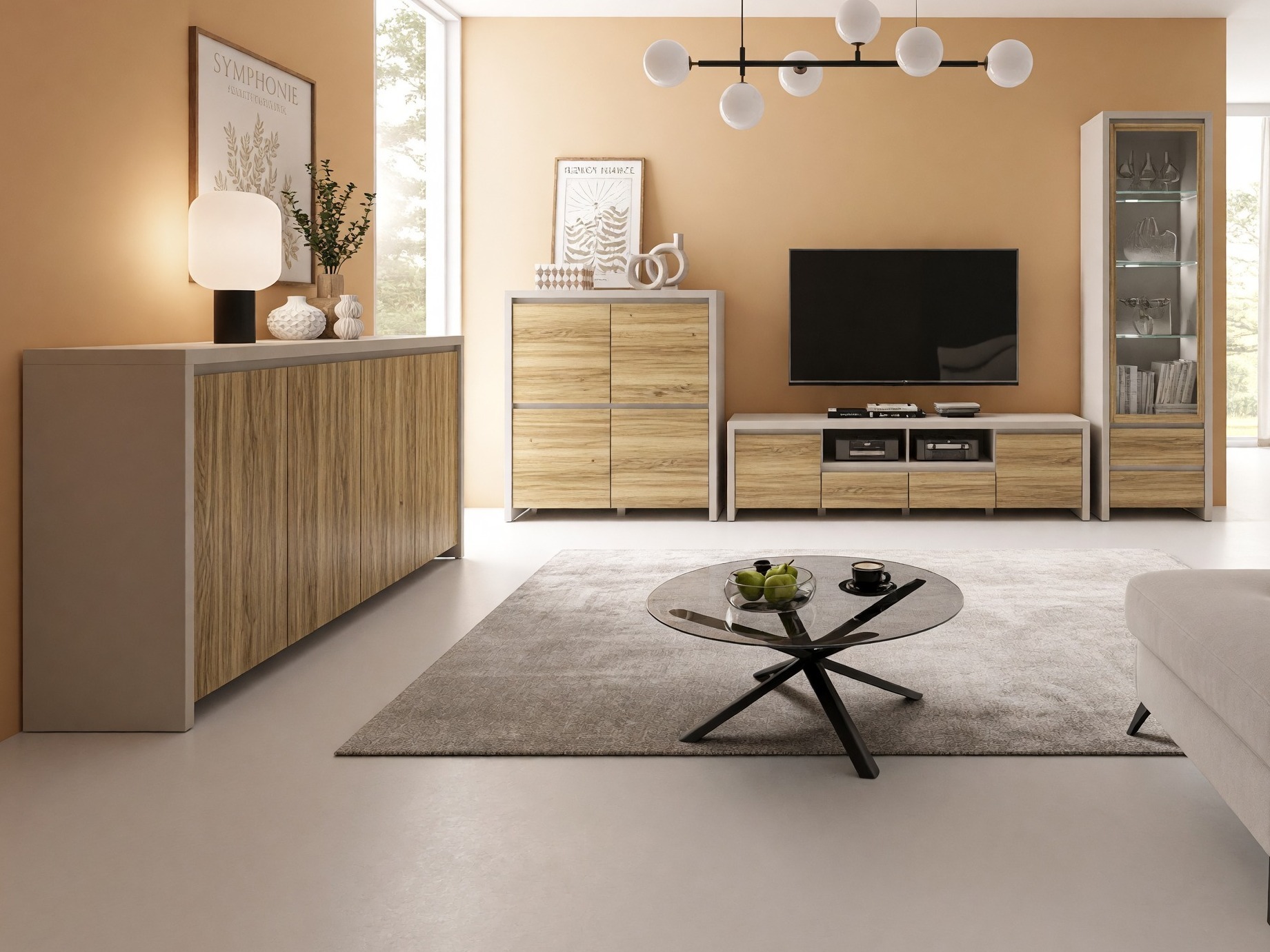Meuble TV Nolroma 143 (Cachemire + Chêne)