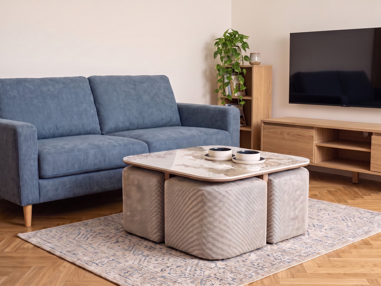 Table basse Houston 2220 Avec poufs