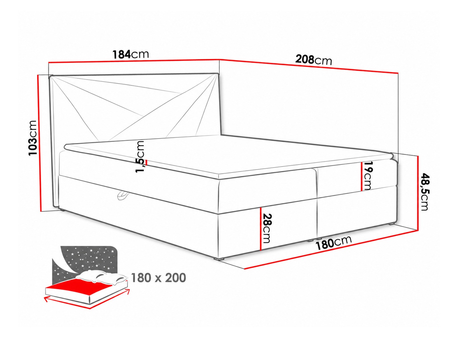 Lit boxspring Pons II (Kronos 02)
