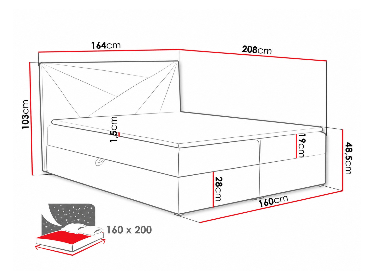 Lit boxspring Pons II (Kronos 09)