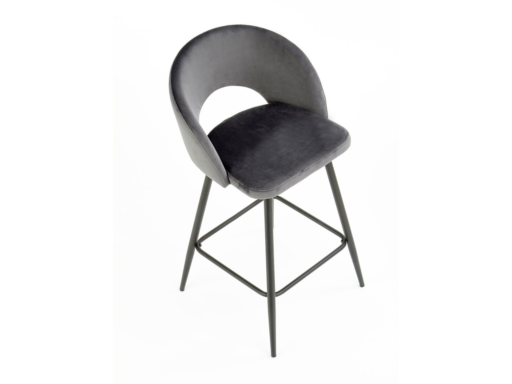 Chaise de bar mi-hauteur Houston 881 (Gris + Noir)