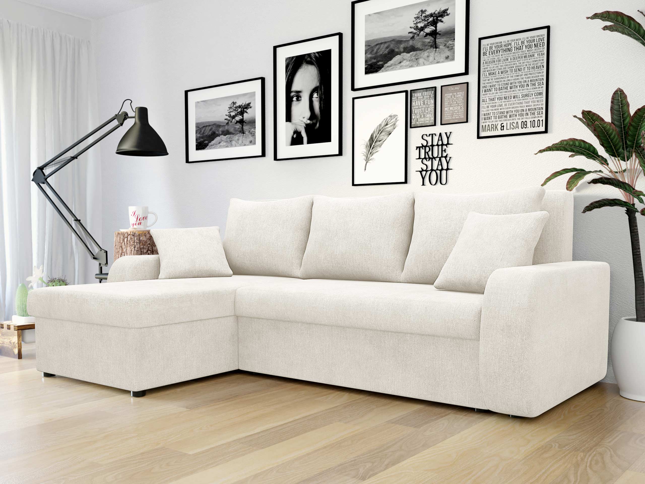 Canapé d'angle Comfivo Melissa (Spirit White)
