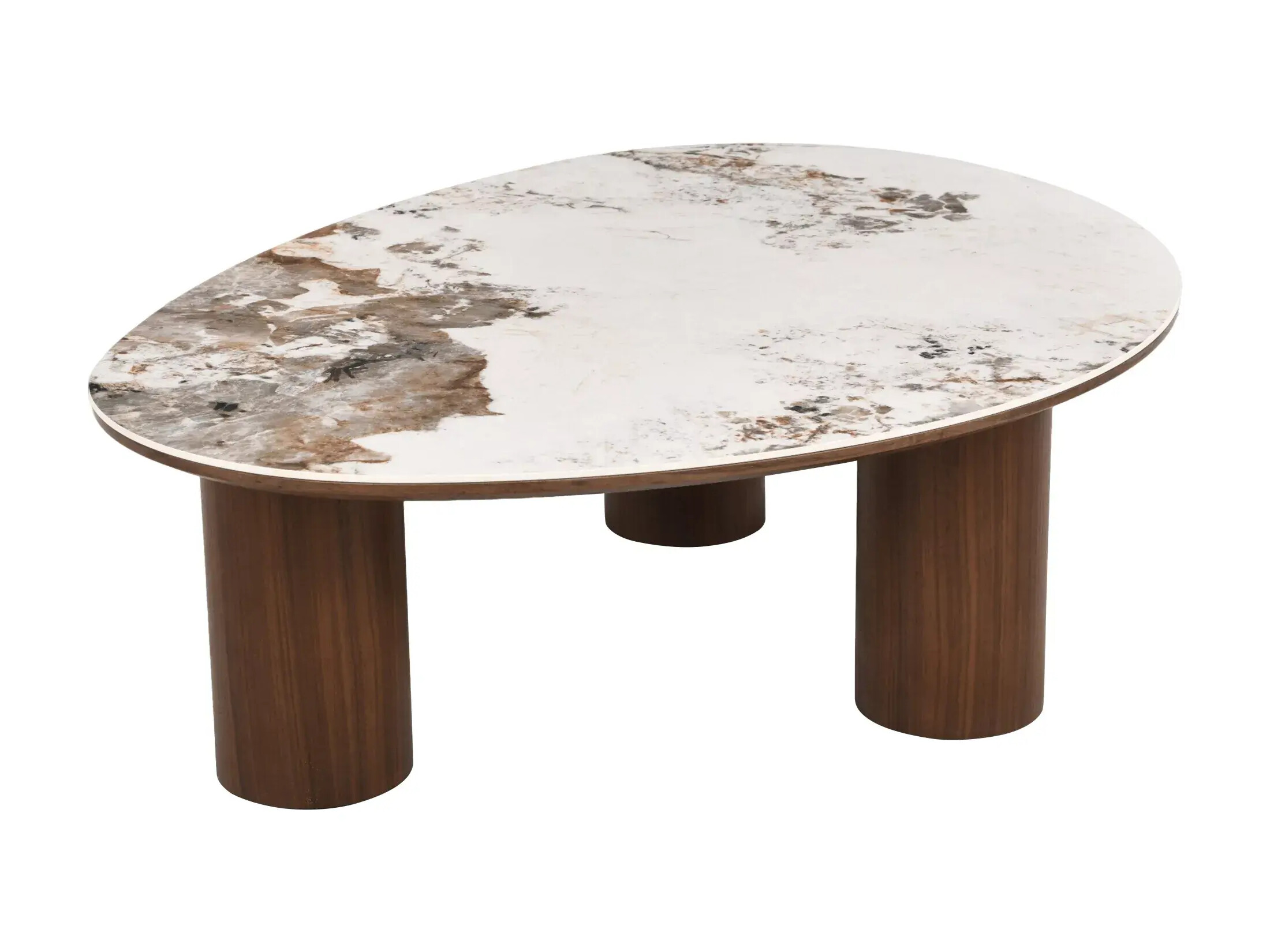 Table basse Detroit 1064 (Motif pierre + Noyer foncé)