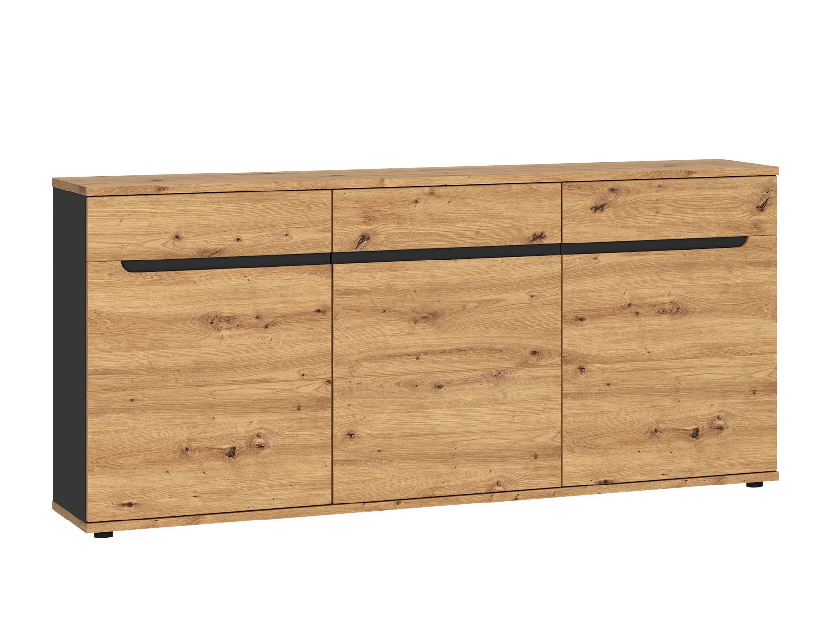 Commode Deldori 104 (Chêne Artisan + Anthracite)