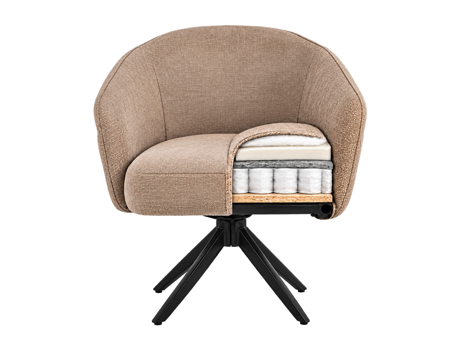 Chaise Detroit 953 (Beige clair + Noir)