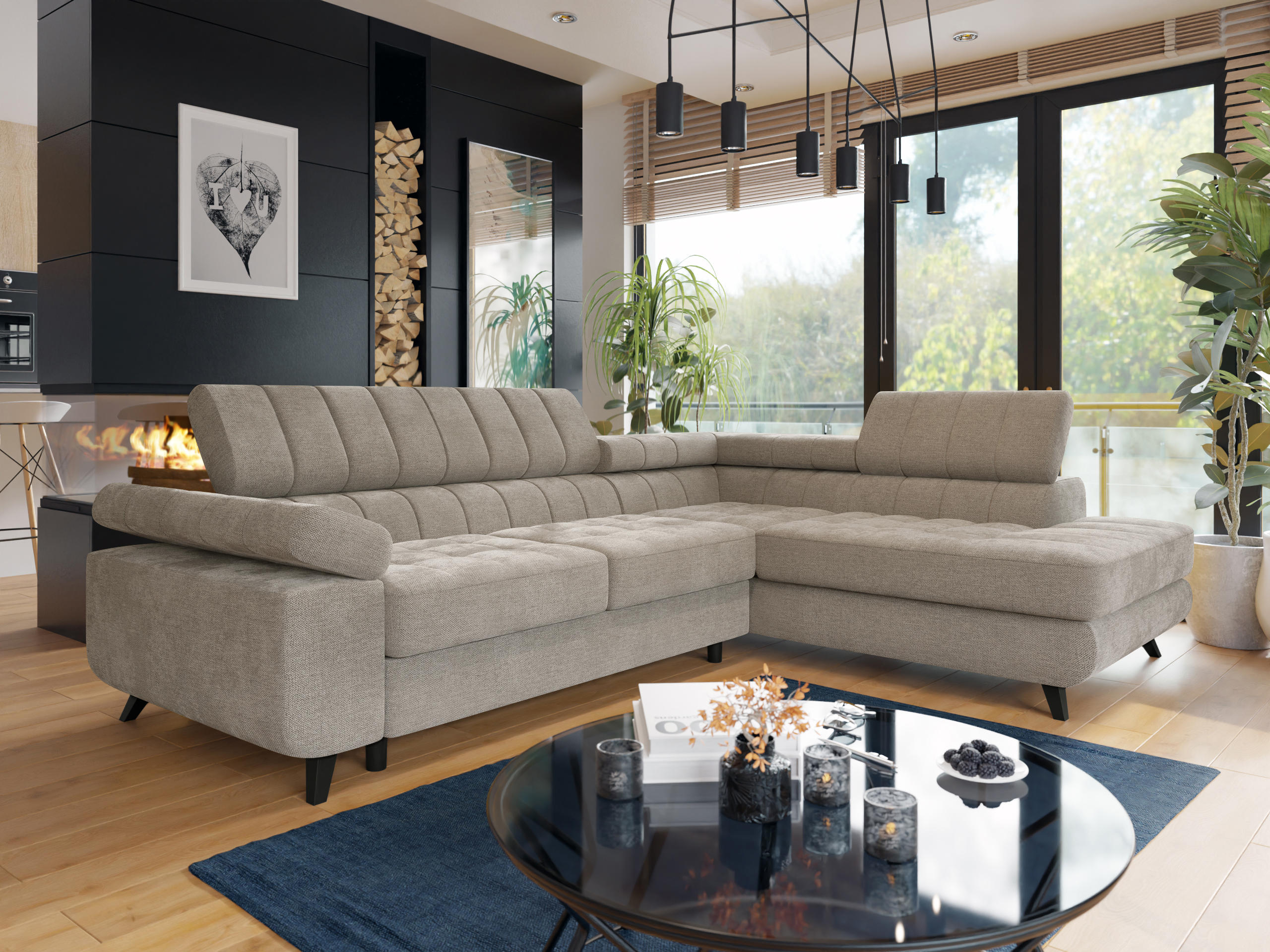 Canapé d'angle Comfivo Agnus (Spirit Taupe)