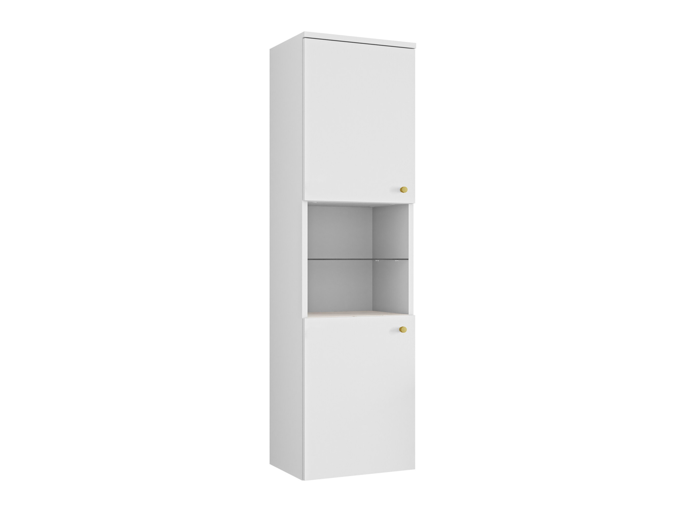 Armoire de salle de bain murale Salus (Blanc + Marbre blanc)